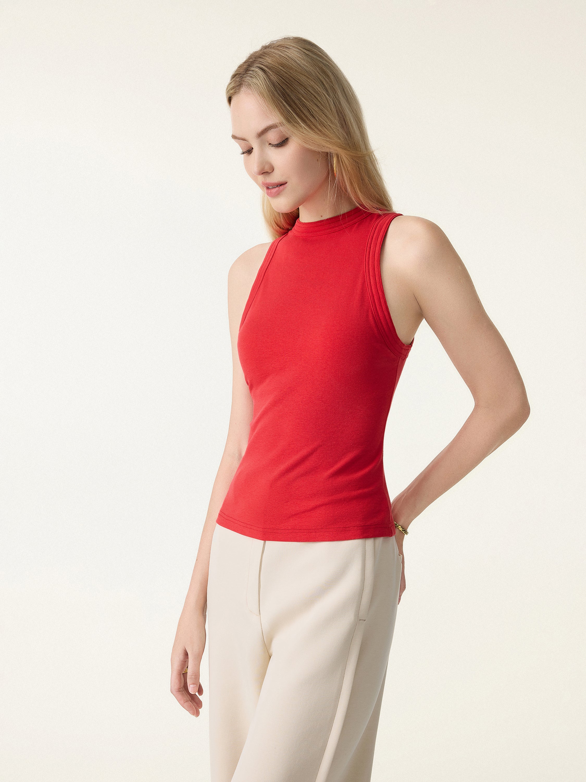 Lyocell Perkins Collar Bra Tank - Image 2