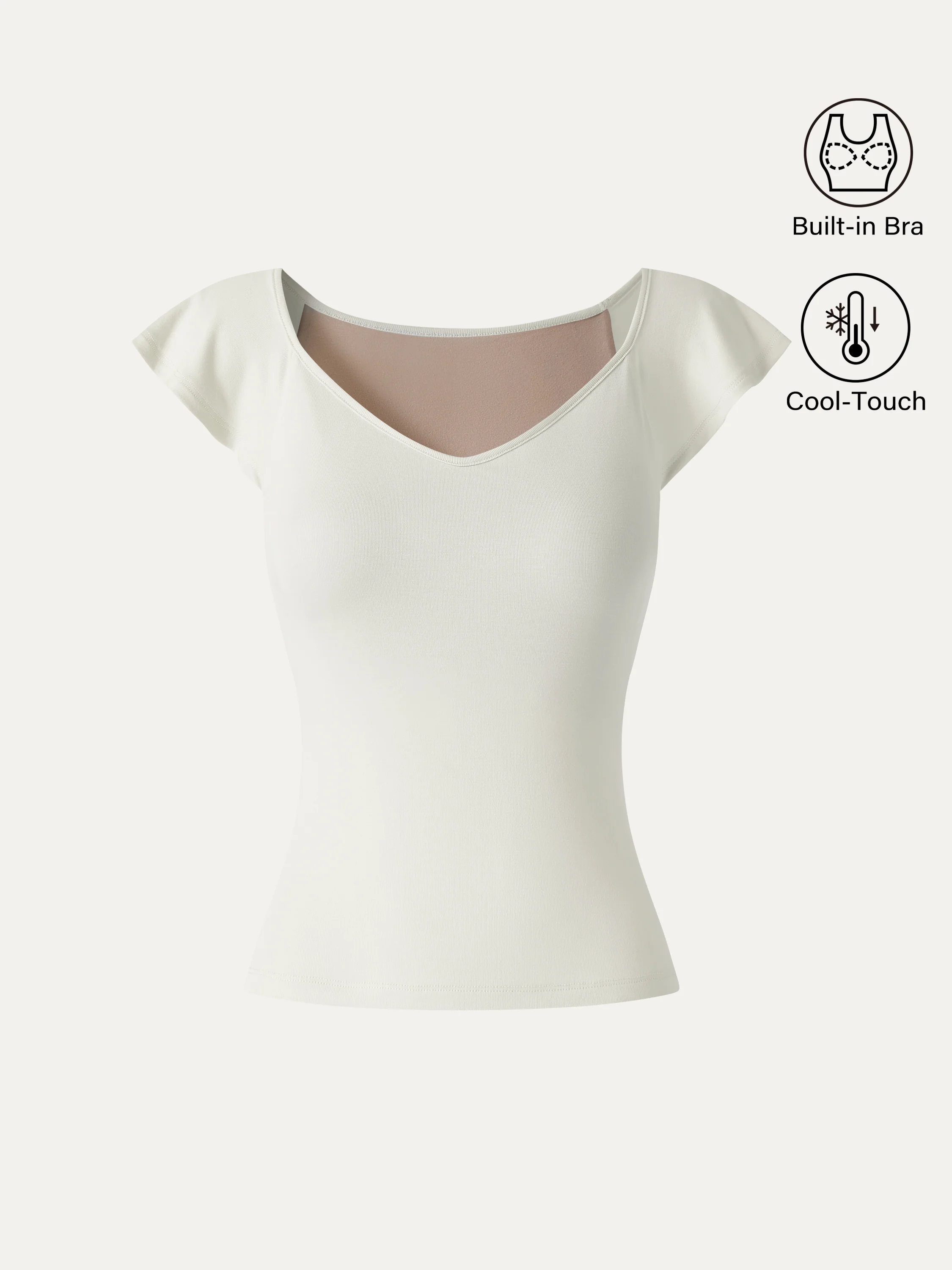 Matte Smooth Diamond Neck Flutter Sleeve Bra Top - Image 9