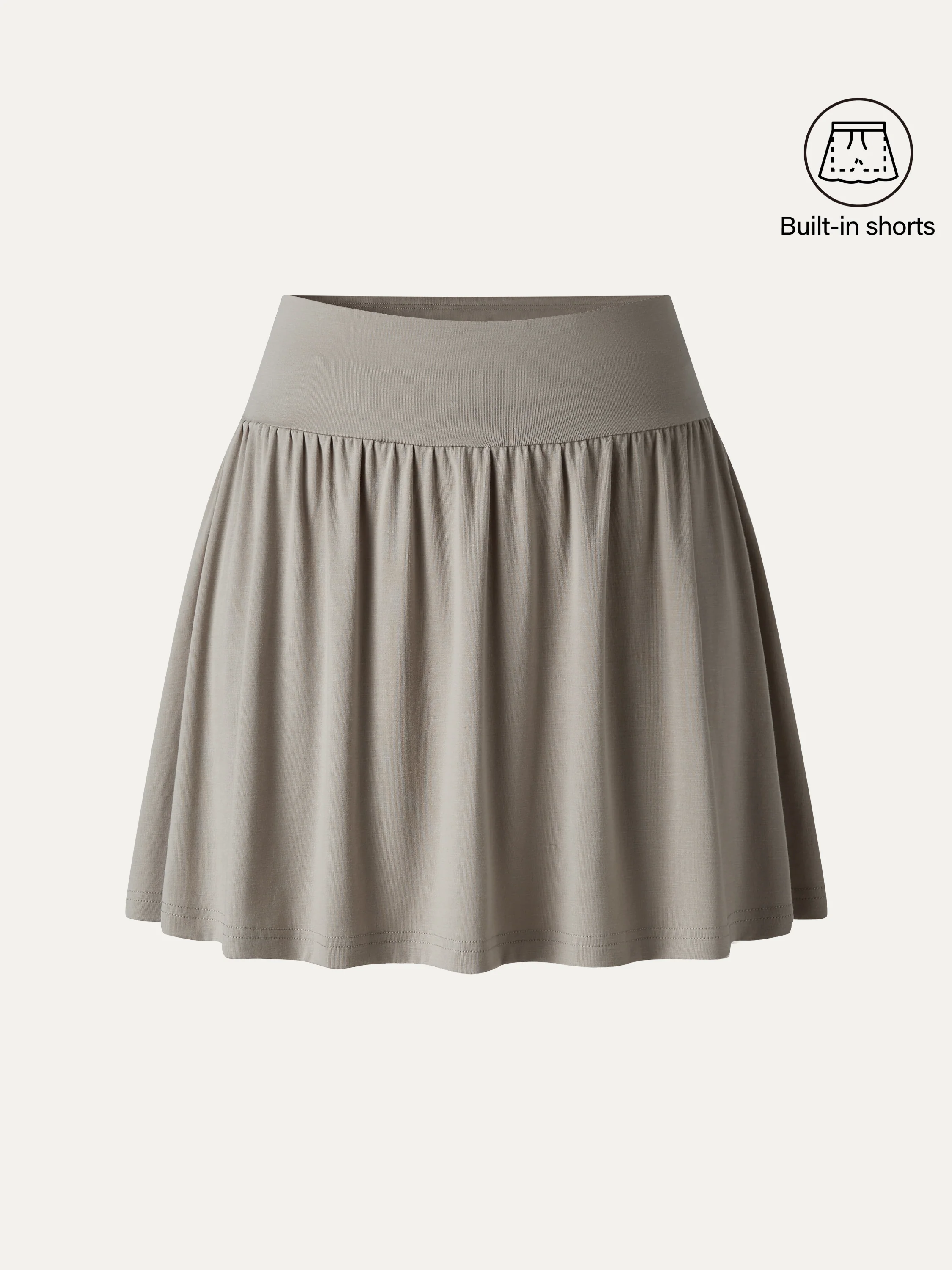 Matte Smooth Gathered A-Line Skort - Image 7