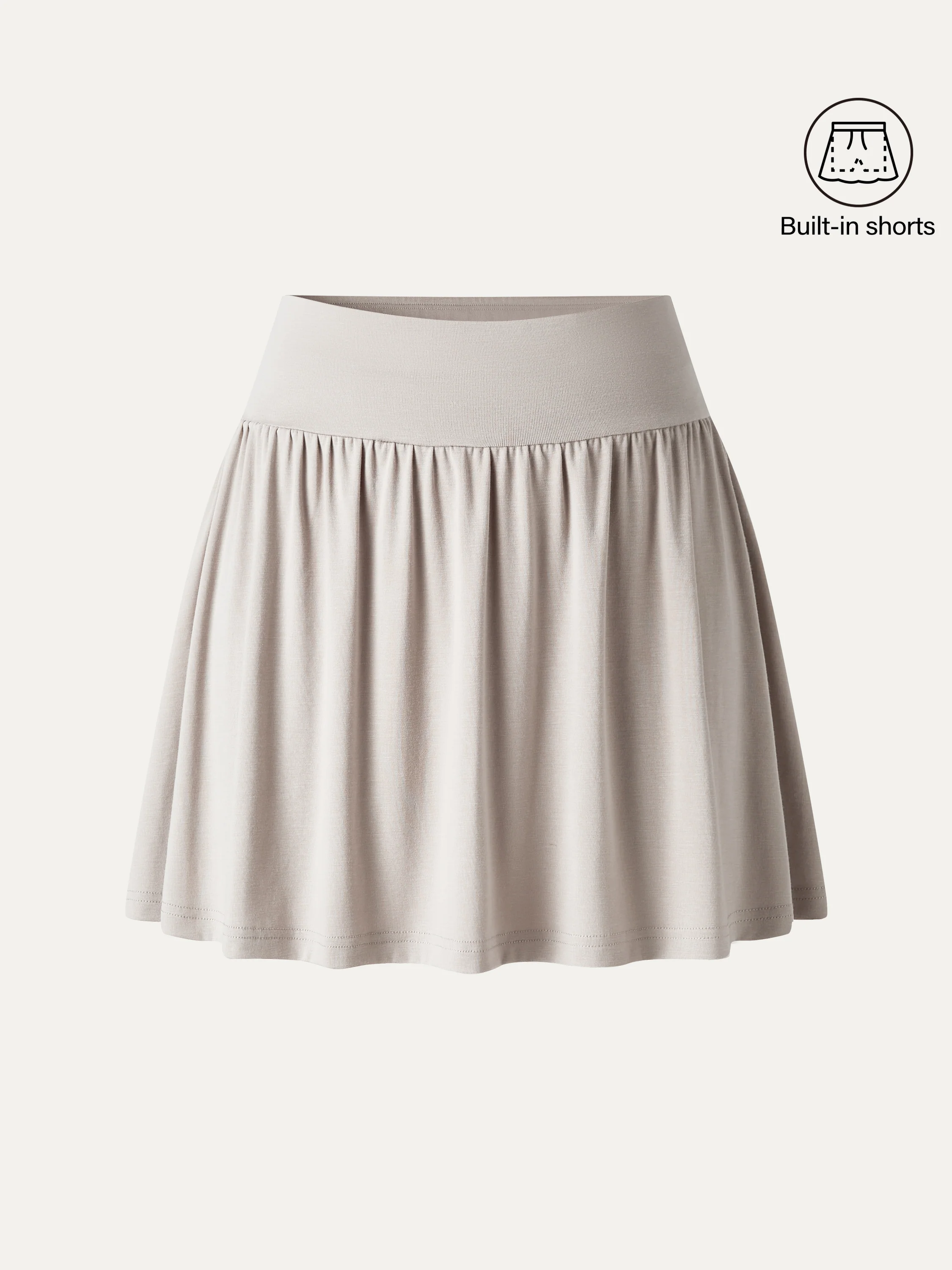 Matte Smooth Gathered A-Line Skort - Image 8