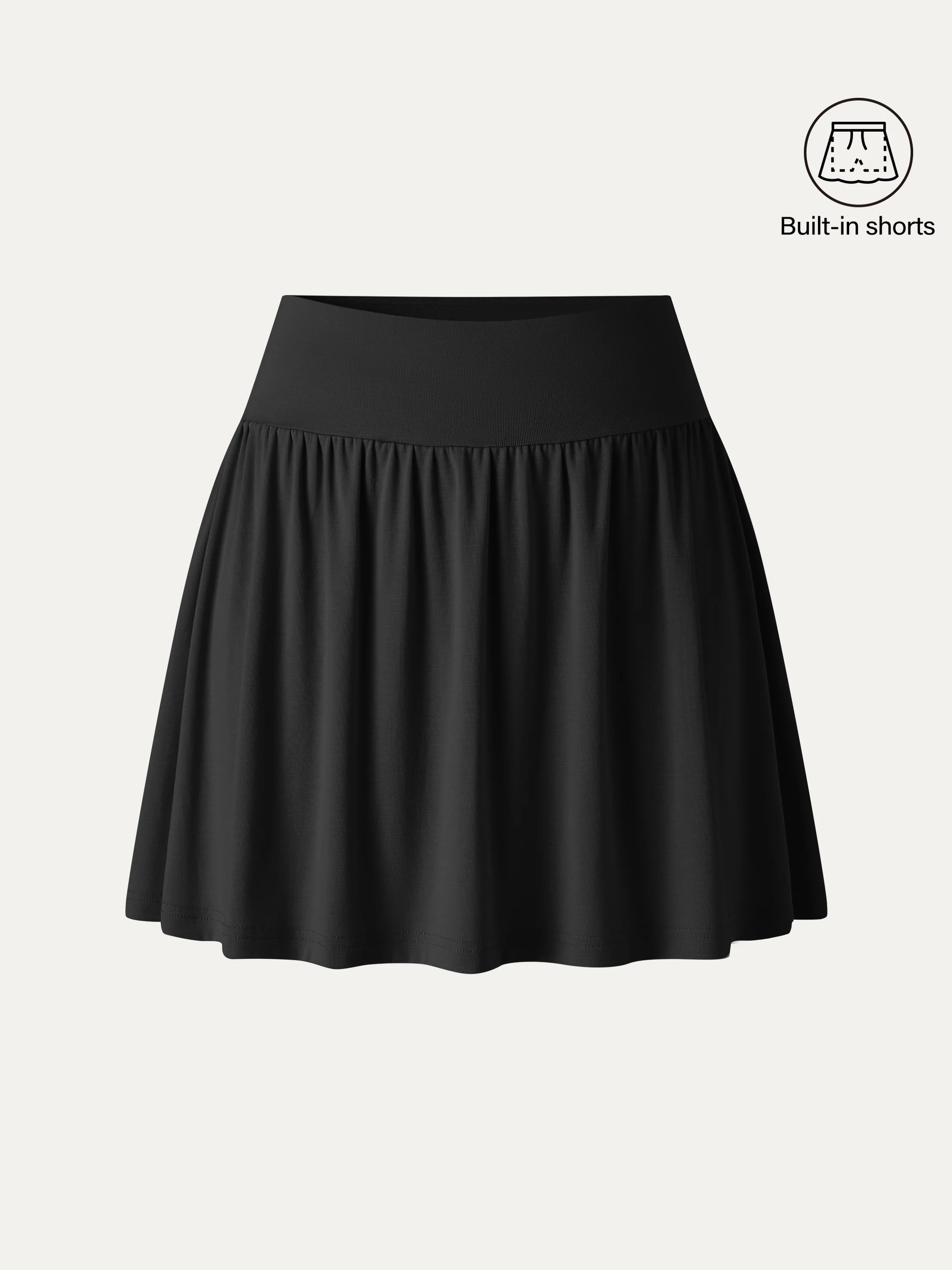 Matte Smooth Gathered A-Line Skort - Image 9