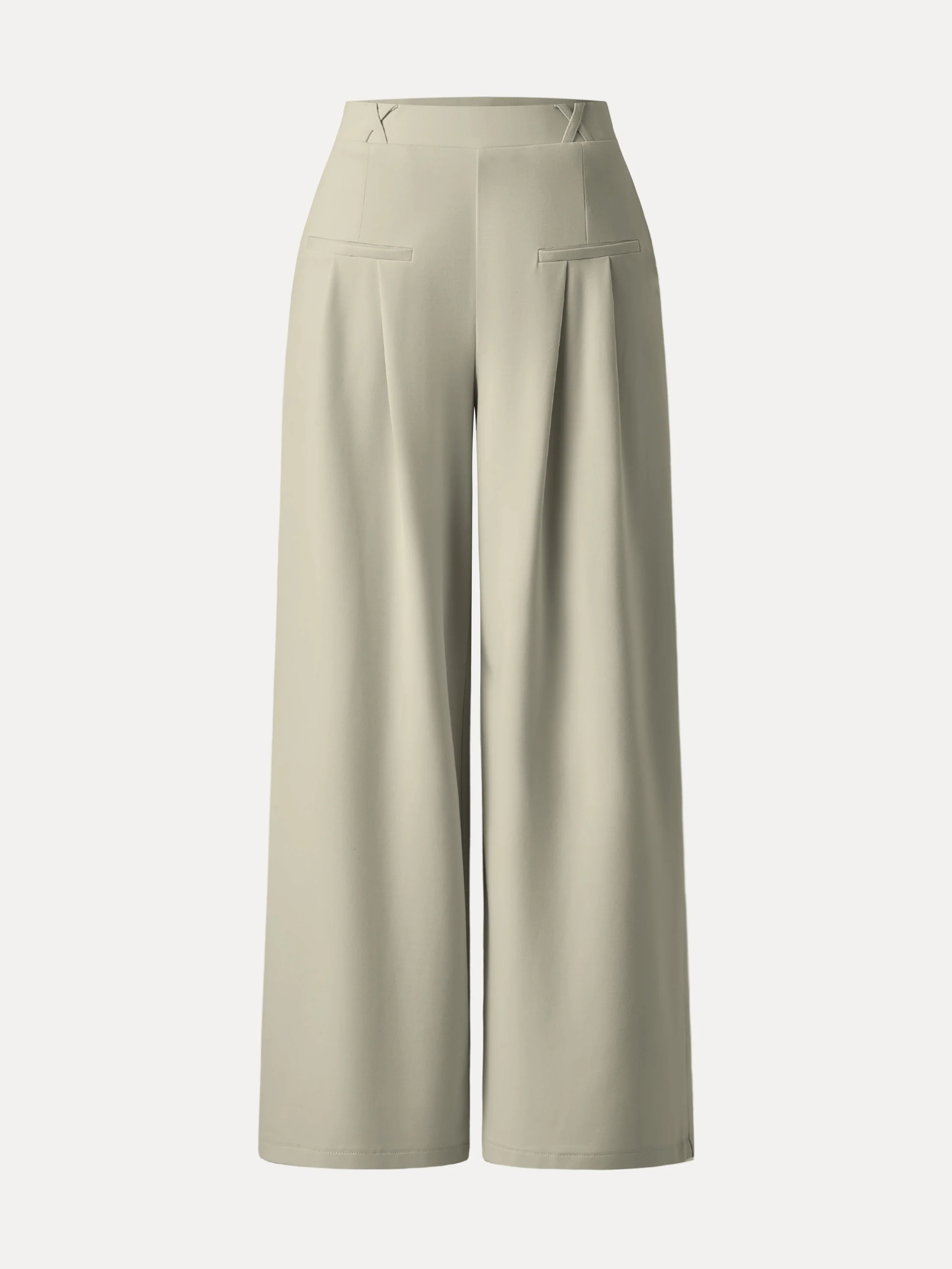 Drapey Bamboo Ponte Mid Rise Wide Leg Trouser with Pockets - Image 11