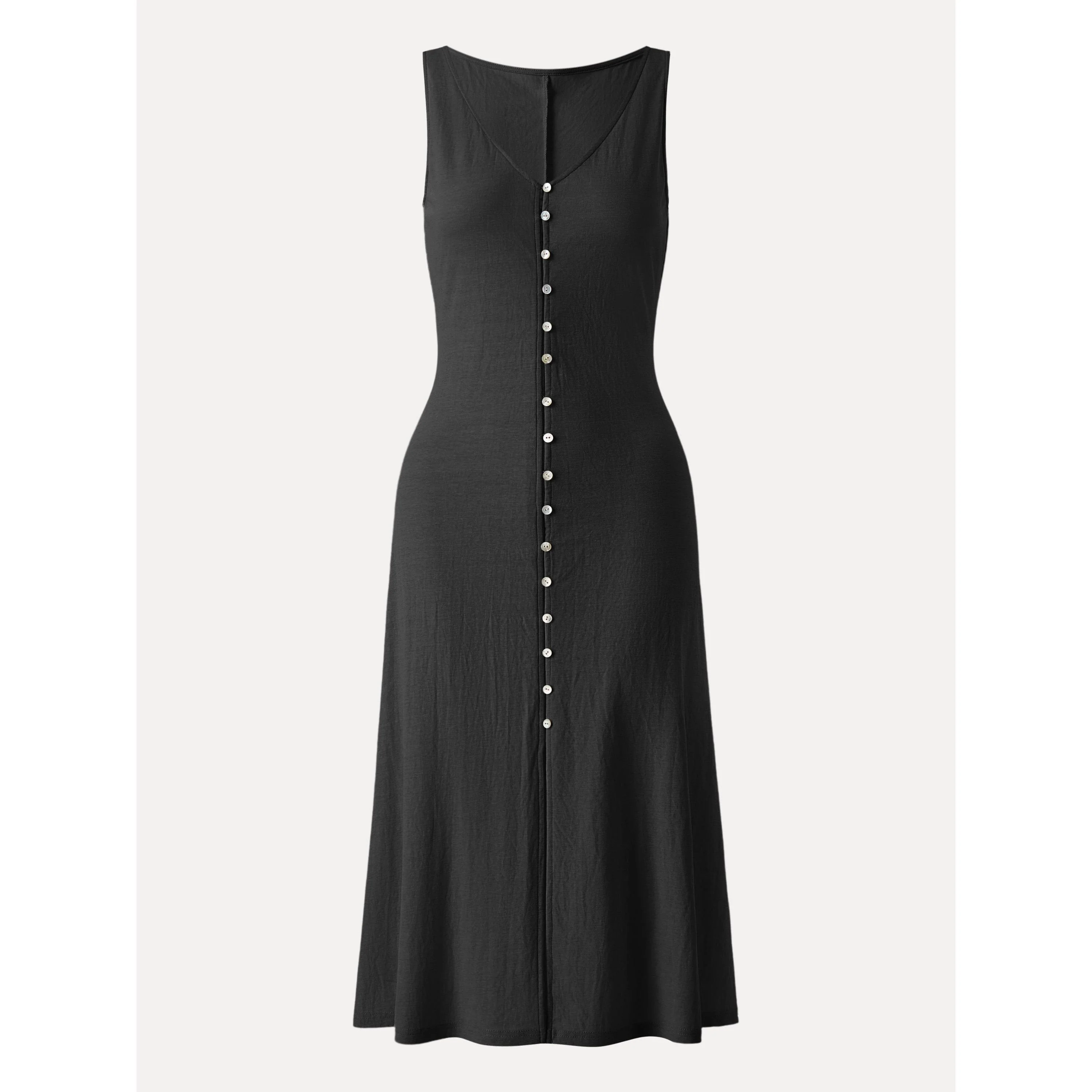 Multi-wear V-neck Button Front Midi Vest Dress - Image 10