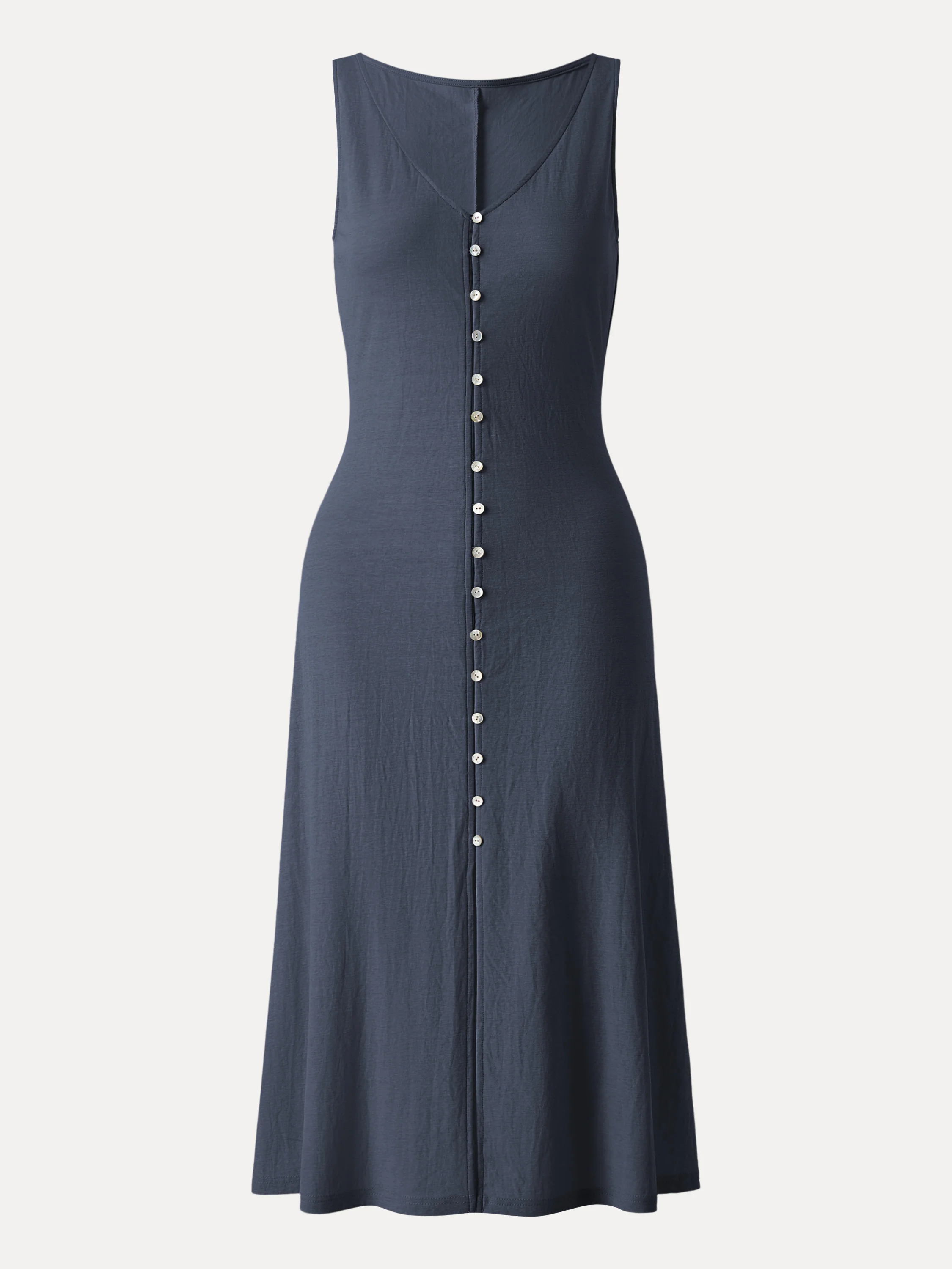 Multi-wear V-neck Button Front Midi Vest Dress - Image 9