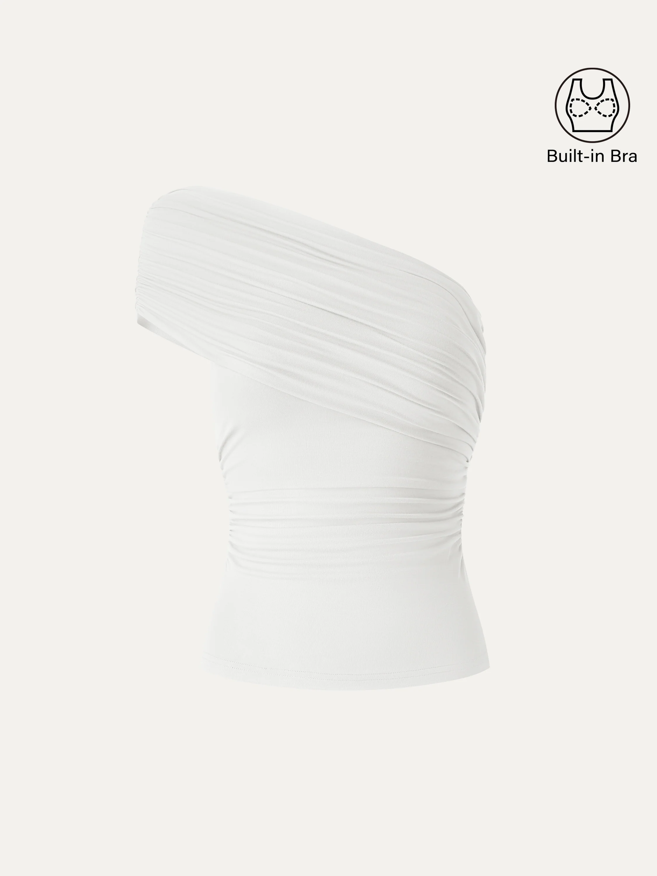 One Shoulder Gathered Bra Top - Image 11