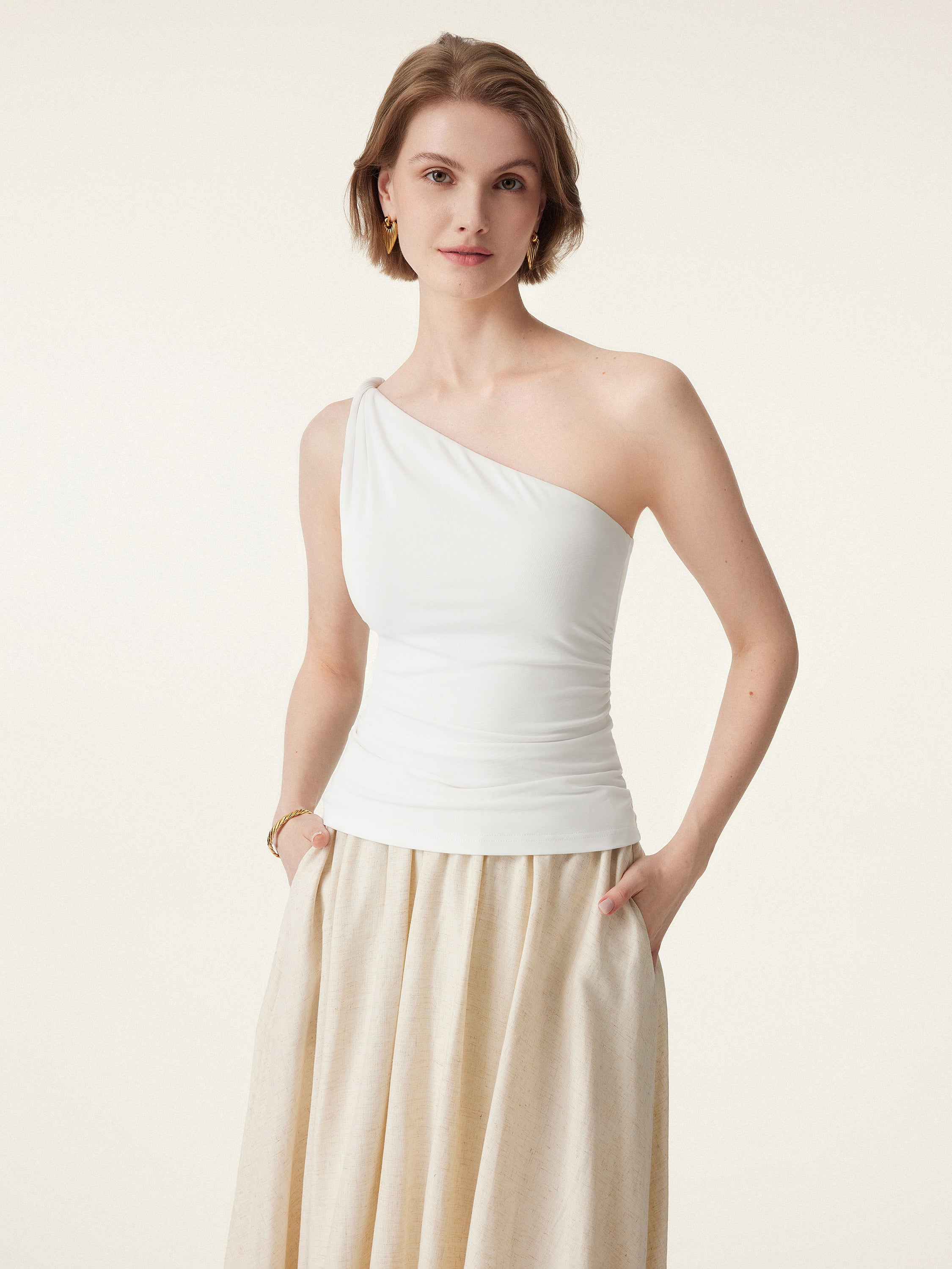 One Shoulder Twisted Bra Tank - Image 3
