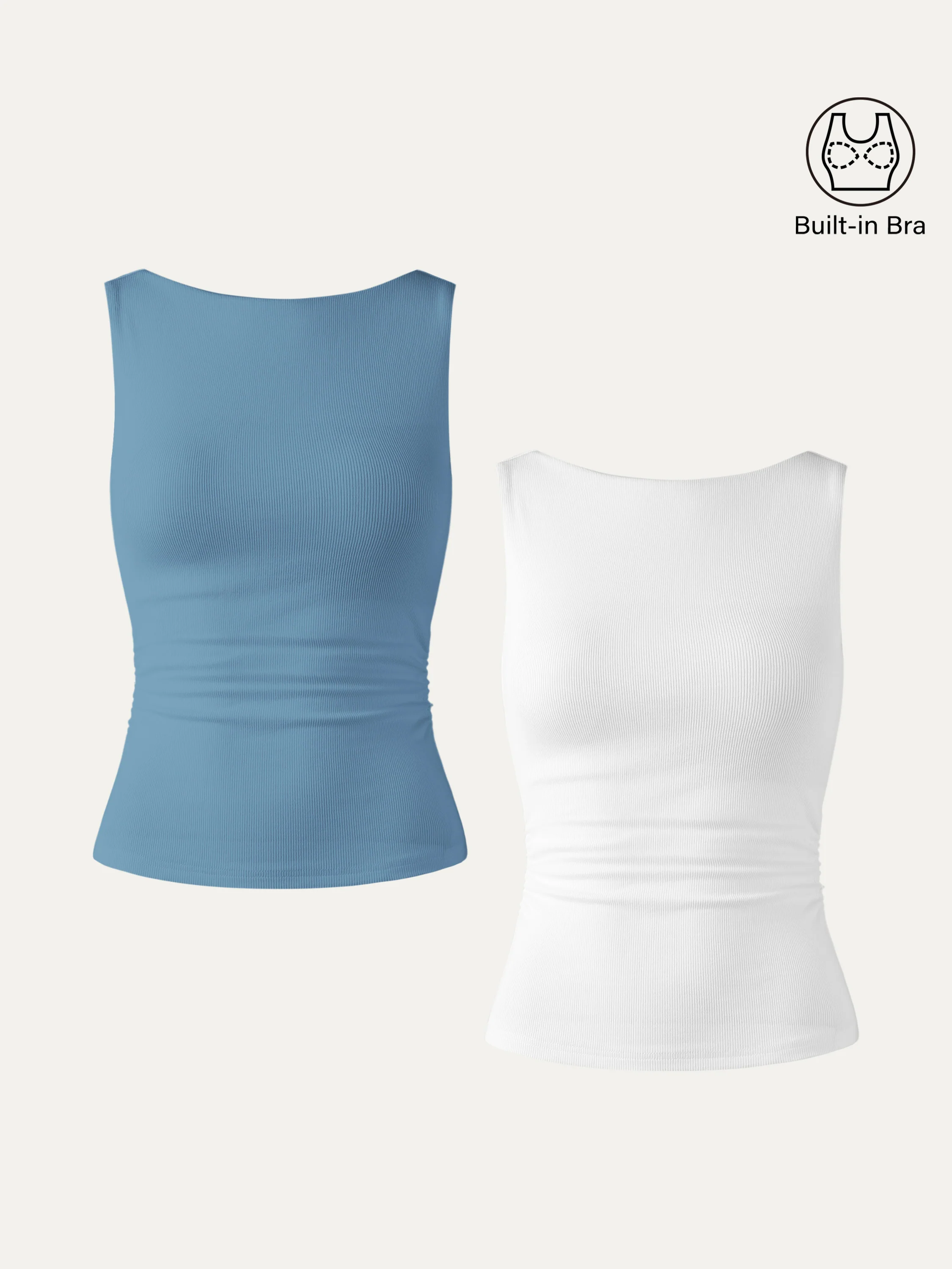 Elastic Open Back Bra Tank - Image 18