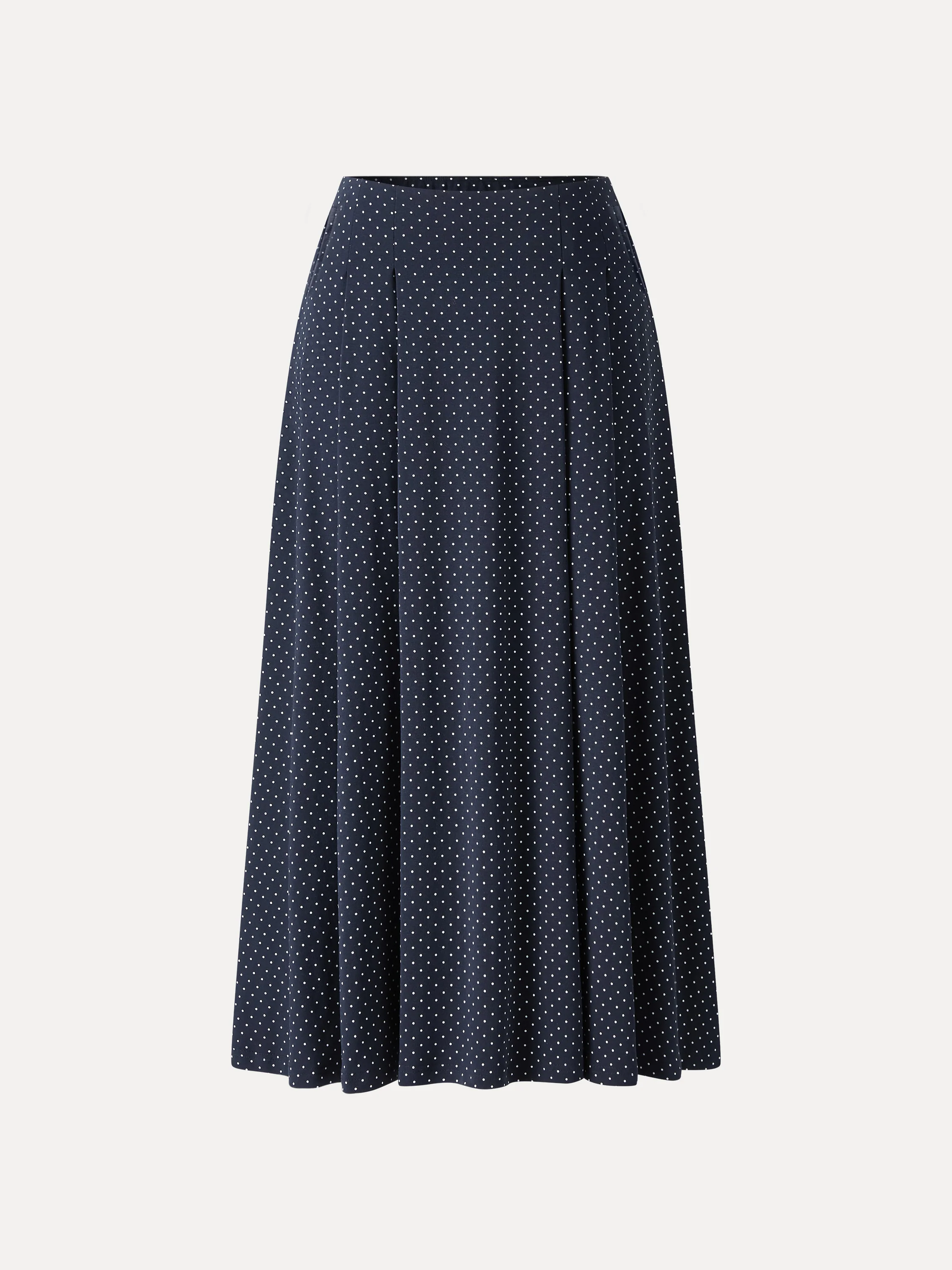 Polka Dots Flared Midi Skirt with Pockets - Image 6