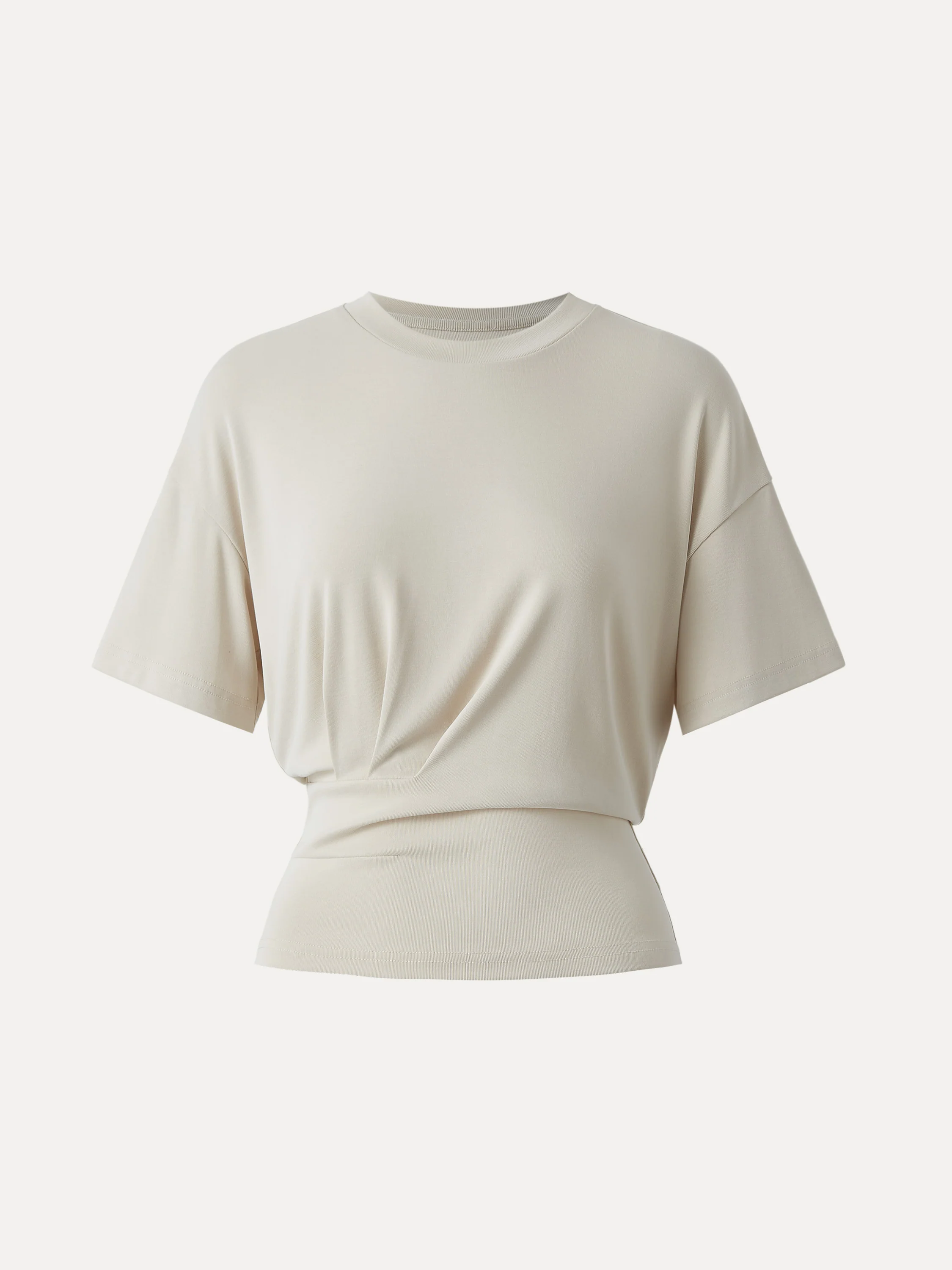 Crewneck Short Sleeve Tucked Tee - Image 6