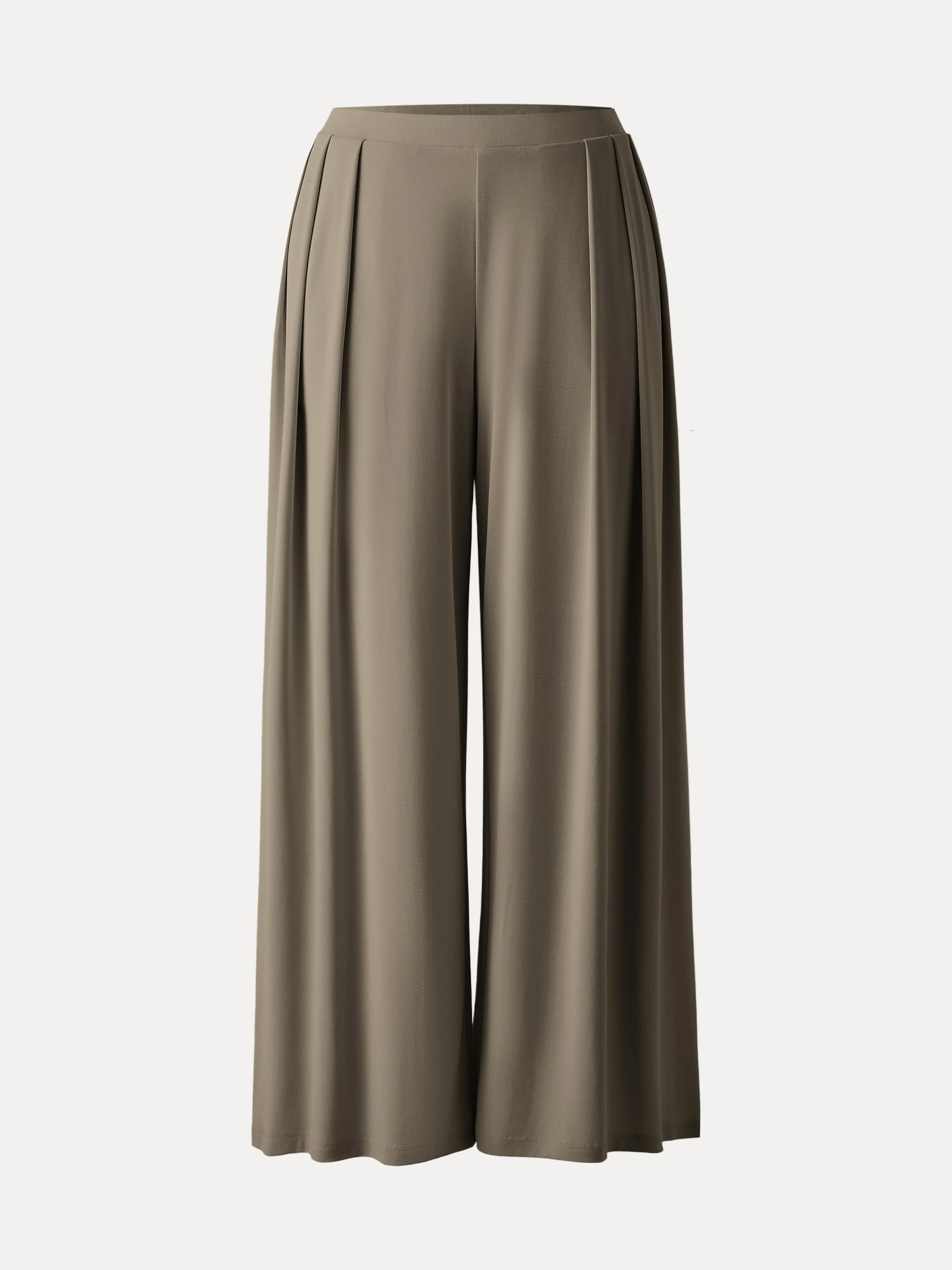 Sandwashed Mid Rise Pleated Wide Leg Palazzo Pant with Pockets - Image 10