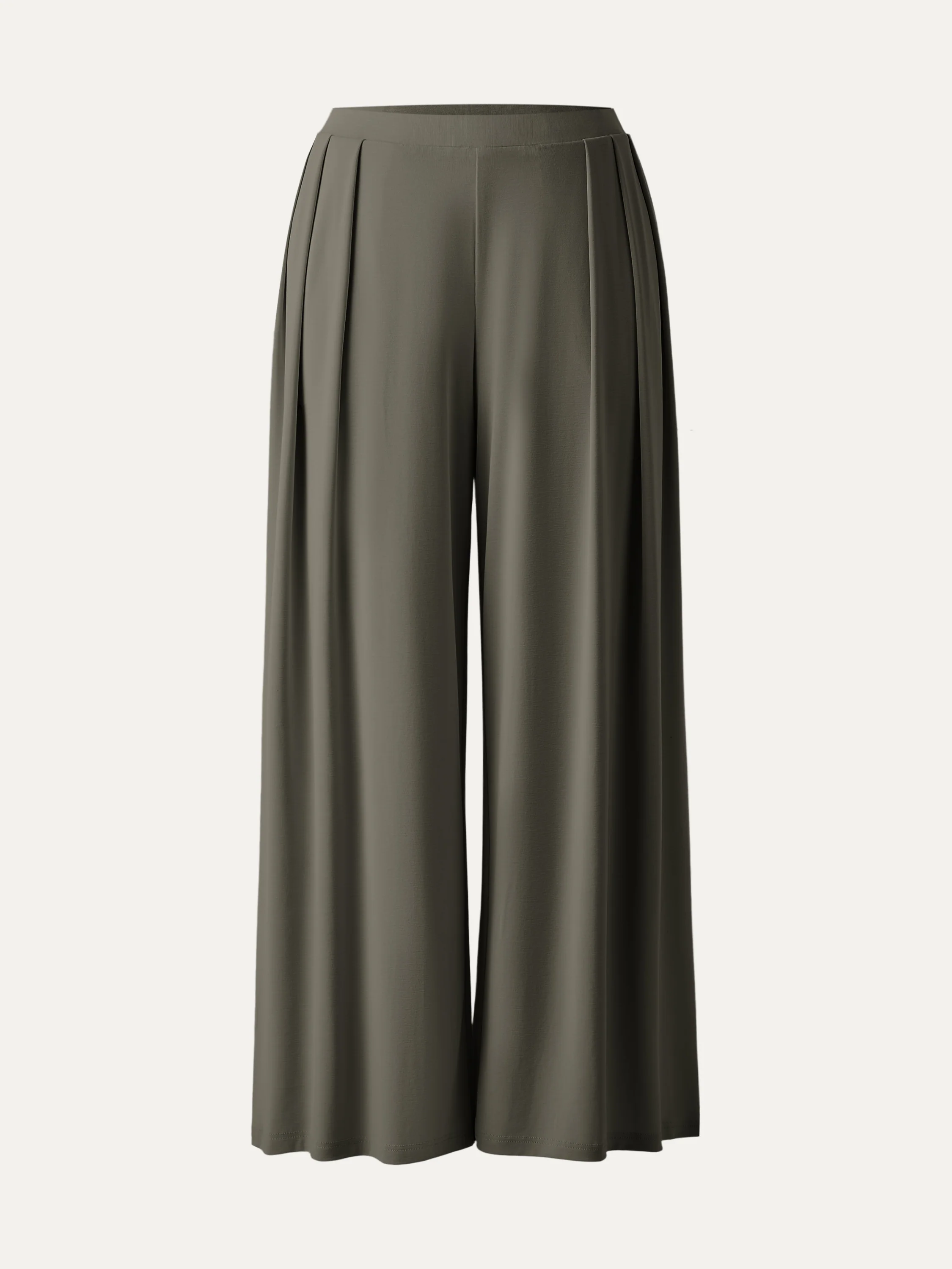 Sandwashed Mid Rise Pleated Wide Leg Palazzo Pant with Pockets - Image 14