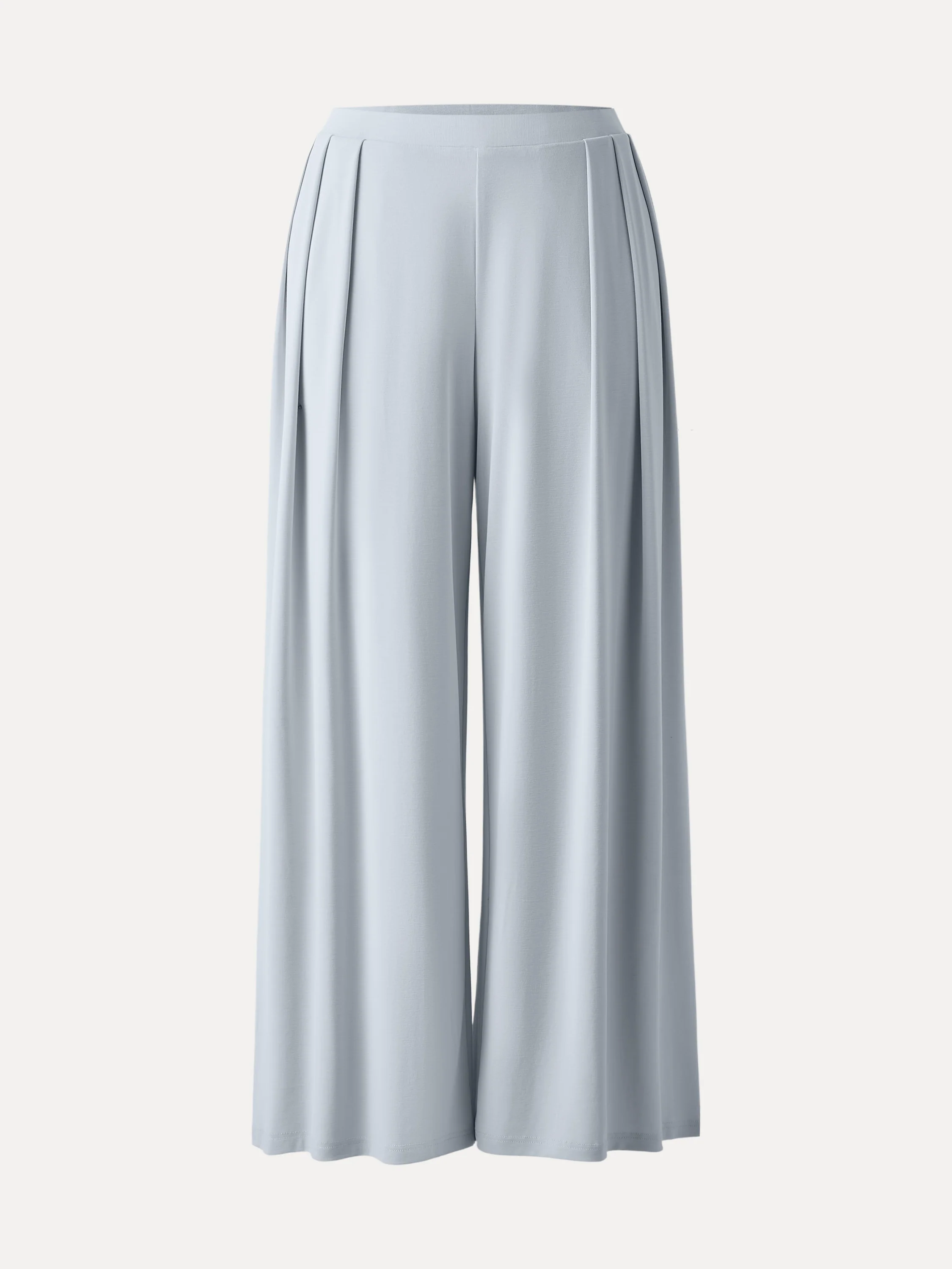 Sandwashed Mid Rise Pleated Wide Leg Palazzo Pant with Pockets - Image 9