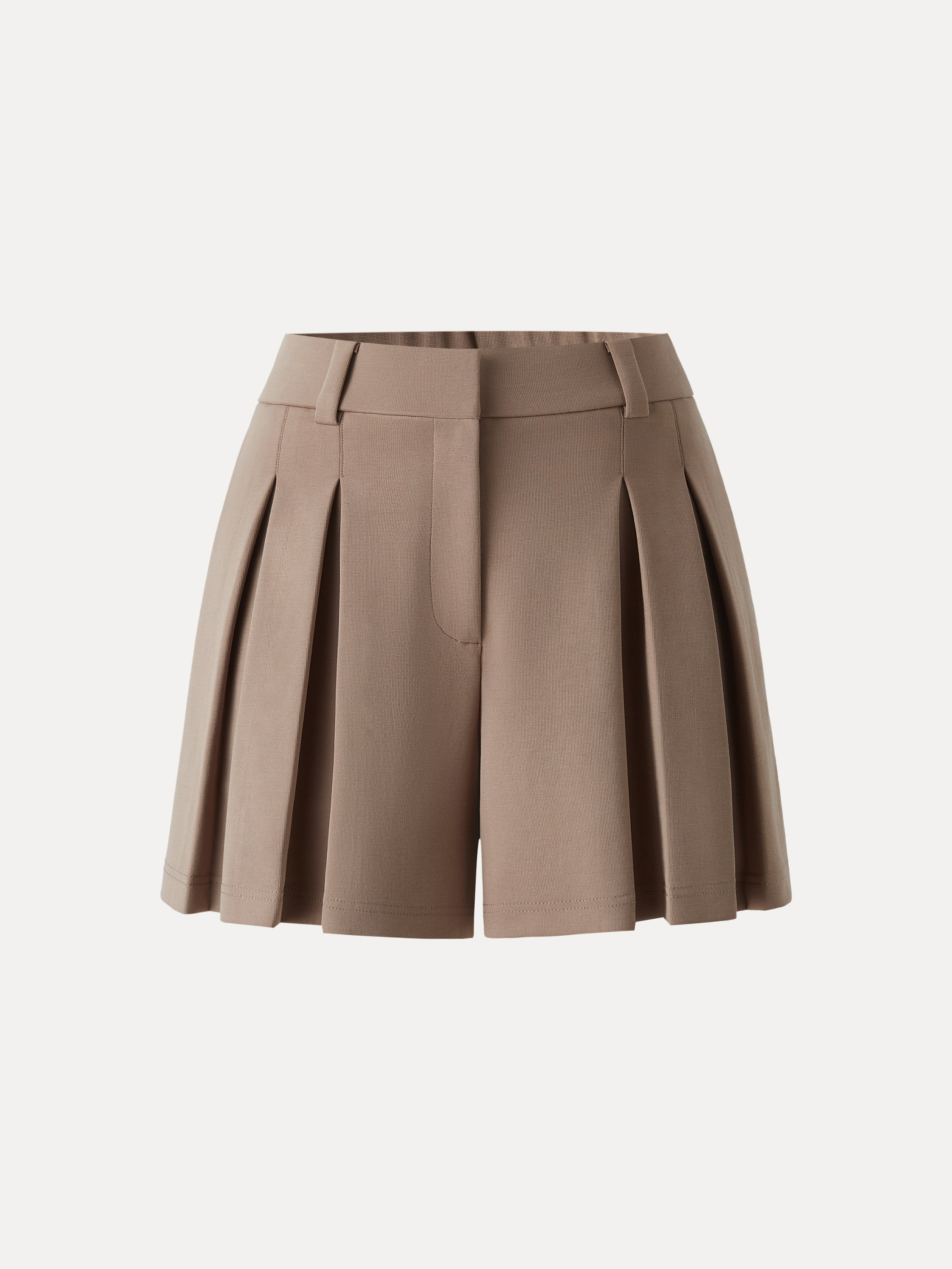 Sandwashed Modal High Rise A-Line Pleated Shorts - Image 9