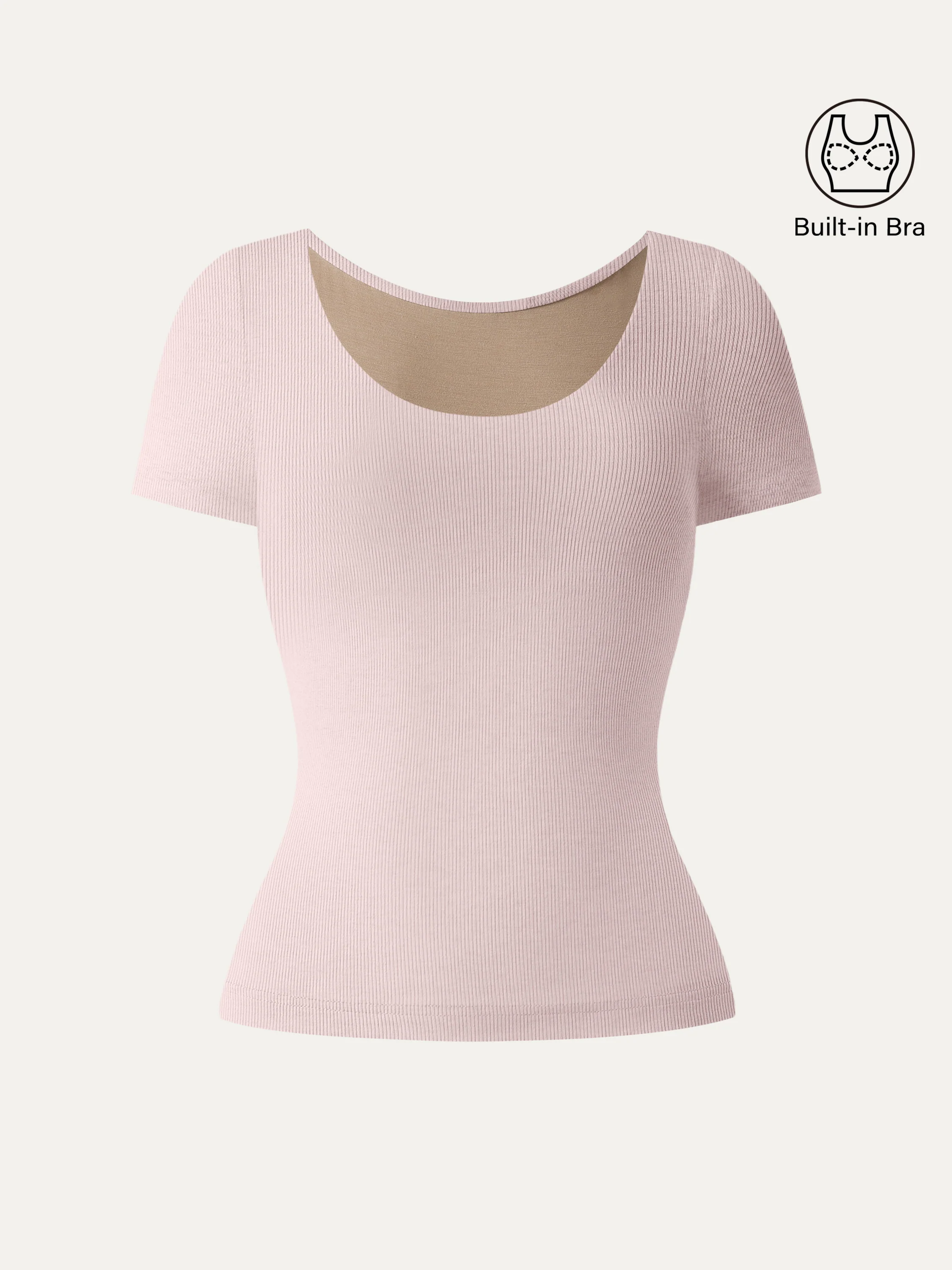 Scoop Neck Short Sleeve Cotton New Airy Bra Top - Image 11