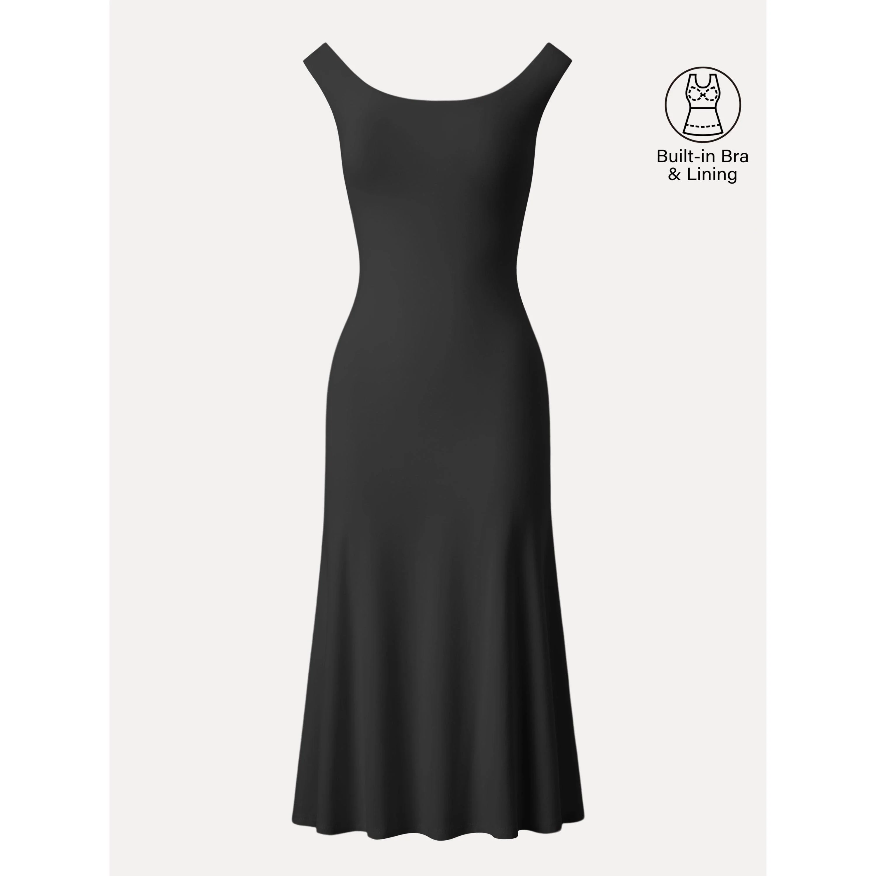 Scoop Neck Midi Low Back Bra Dress - Image 8