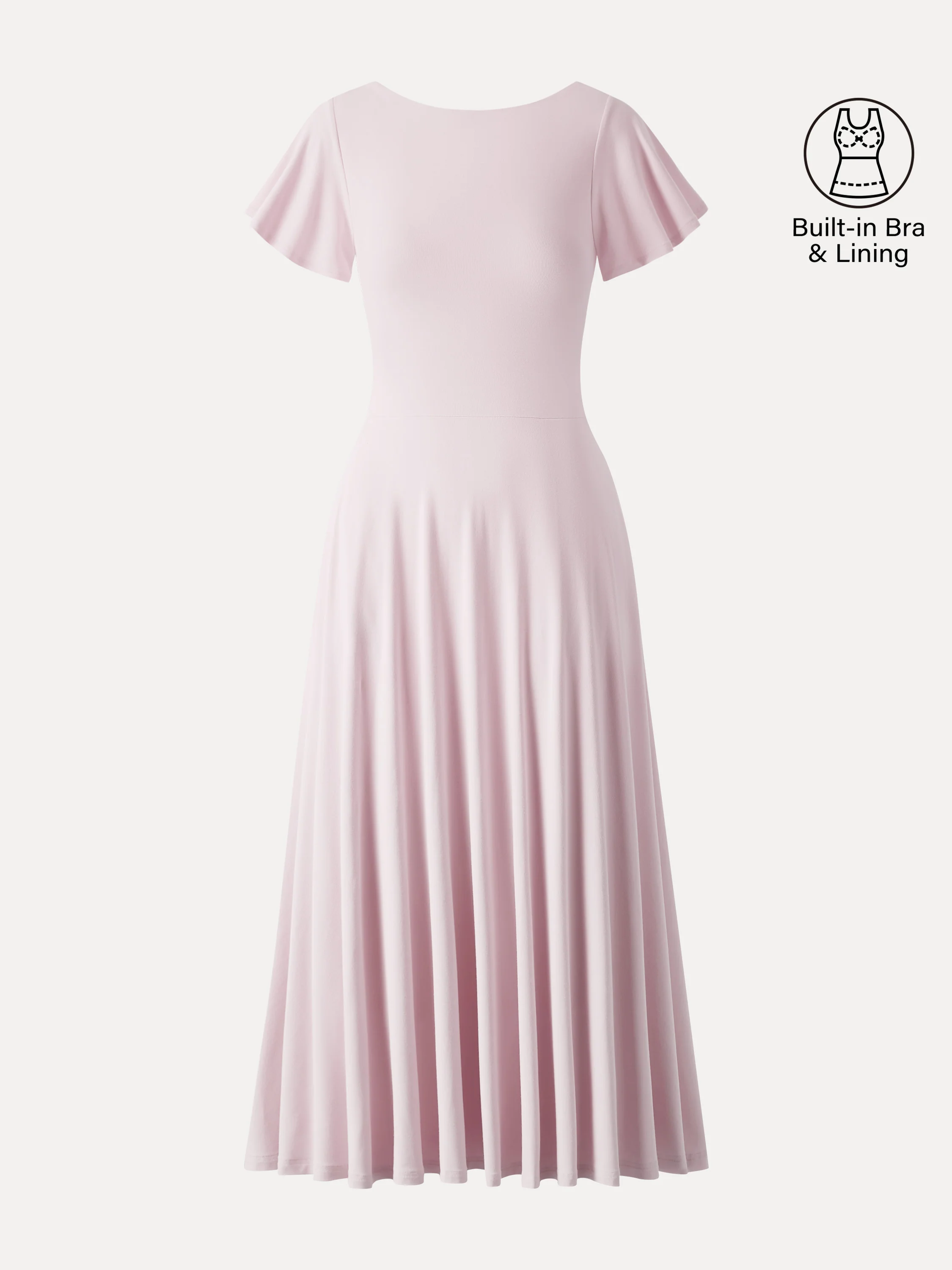 SkinKiss Boatneck Fit-and-Flare Maxi Travel Bra Dress with Pockets - Image 7