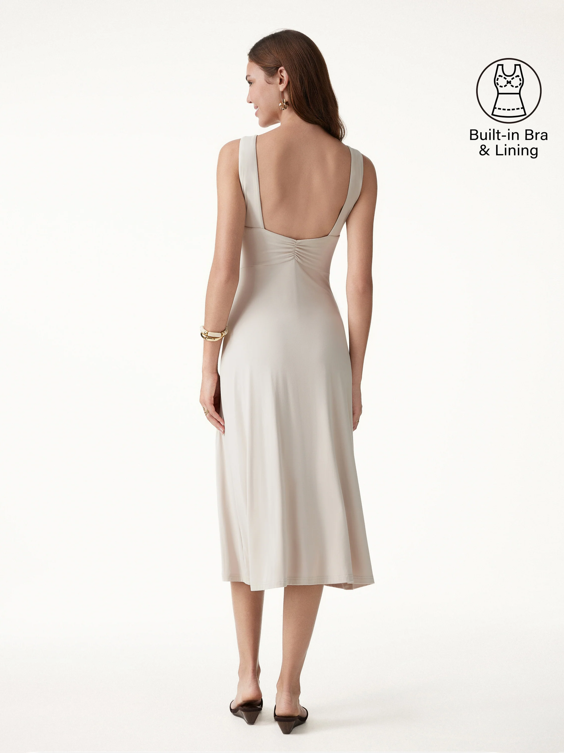 SkinKiss Boatneck Open-Back Flowy Midi Bra Dress - Image 2