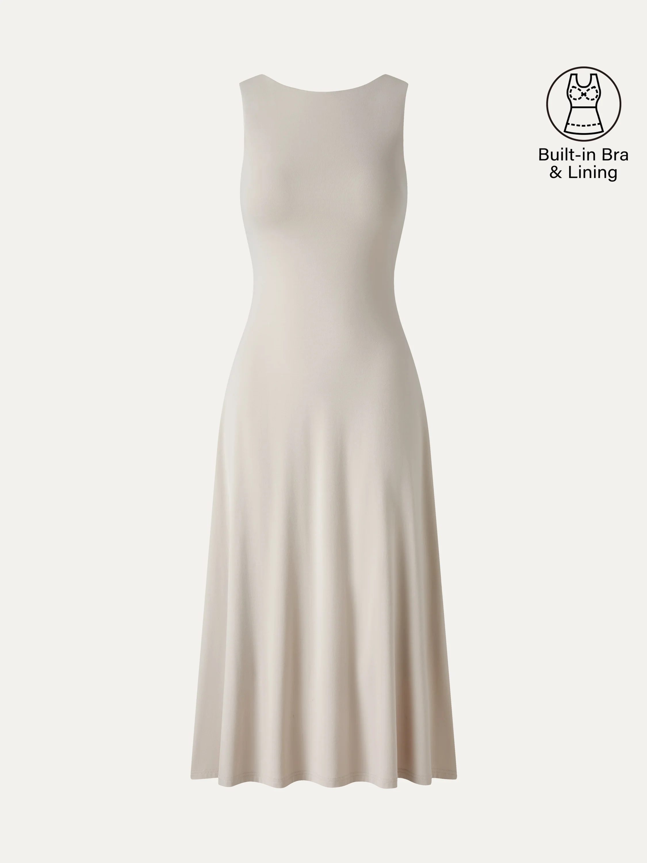 SkinKiss Boatneck Open-Back Flowy Midi Bra Dress - Image 7