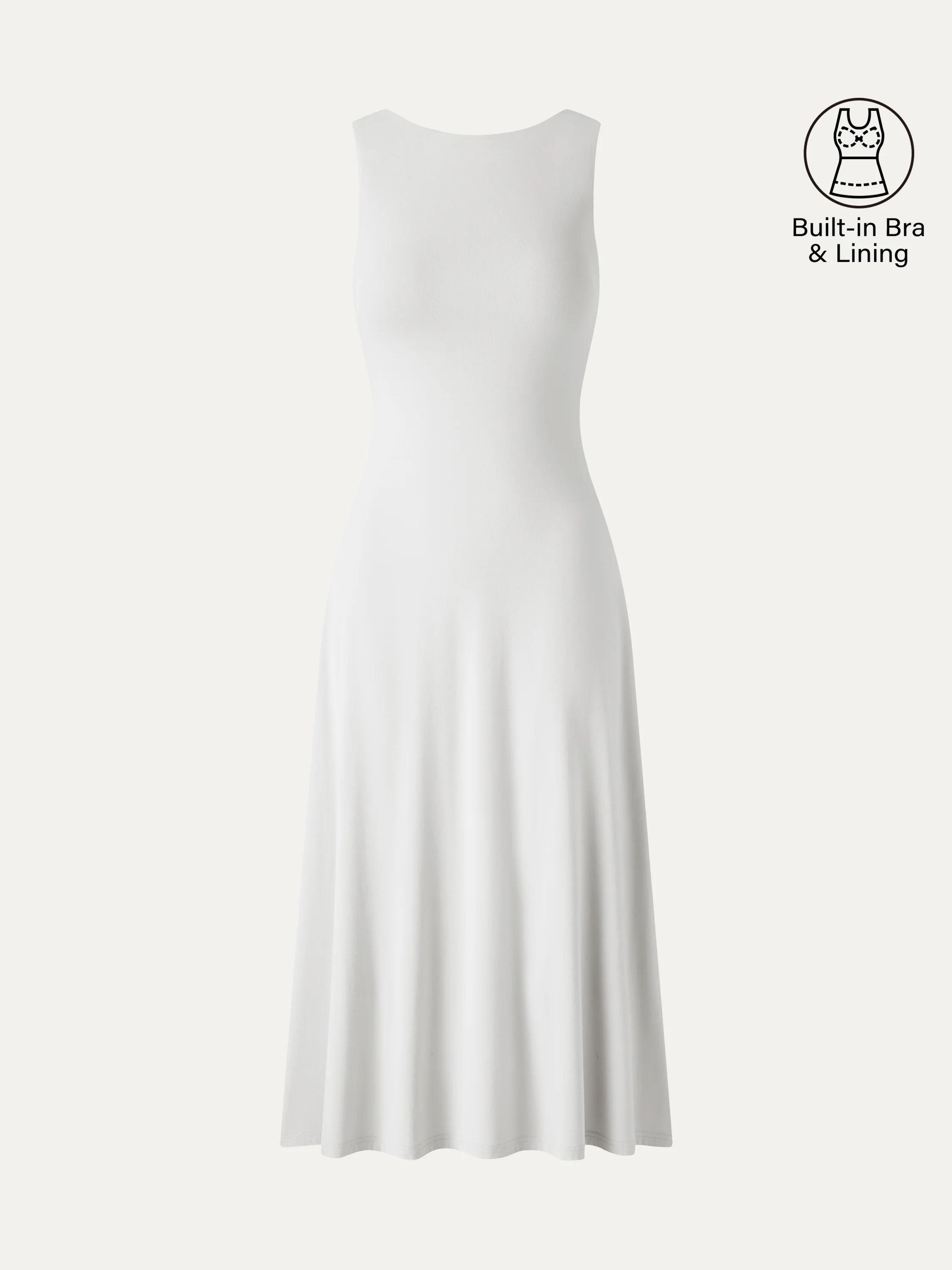 SkinKiss Boatneck Open-Back Flowy Midi Bra Dress - Image 8