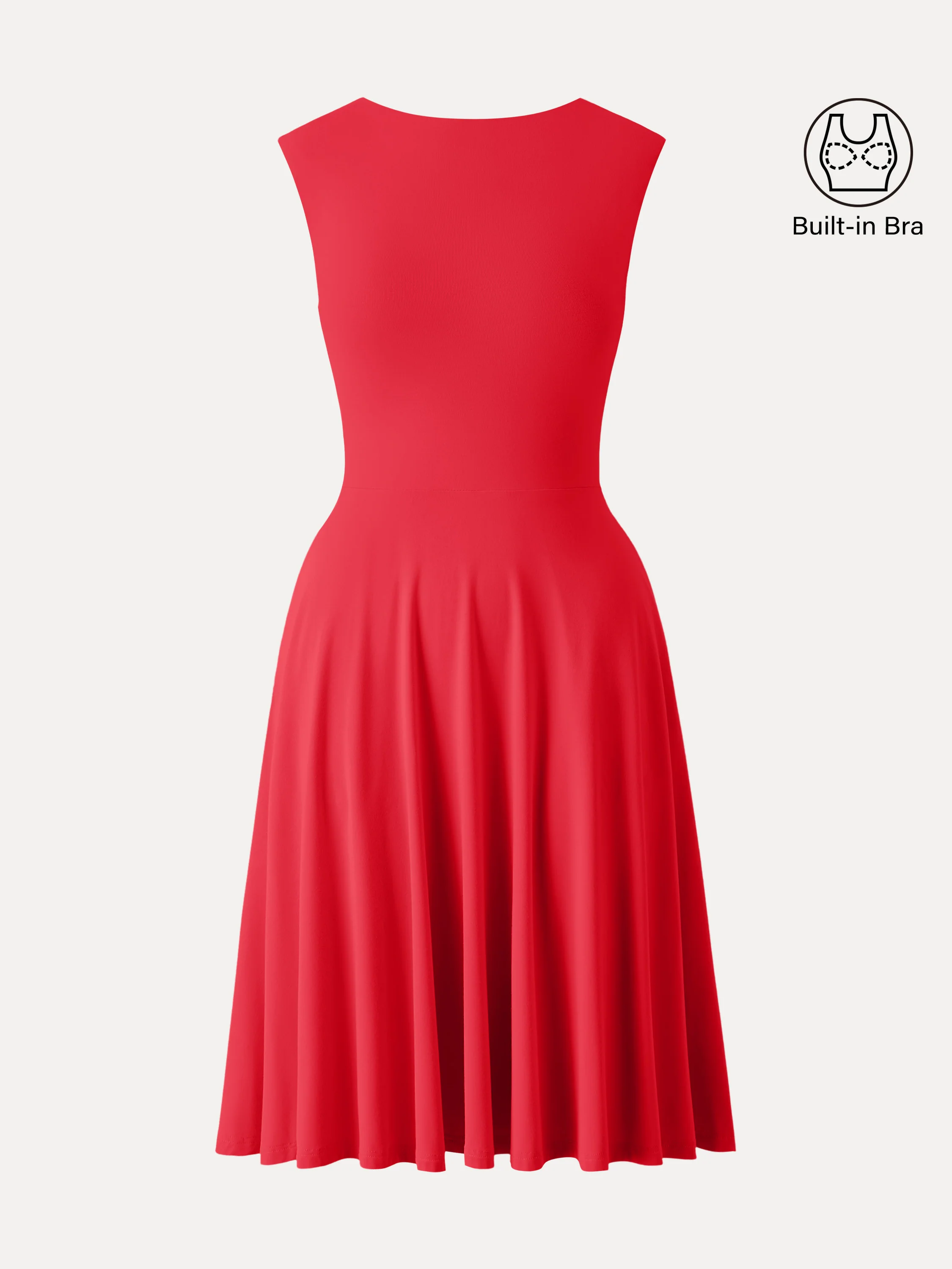 SkinKiss Boatneck Wide Shoulder Bra Dress with Pockets - Image 10