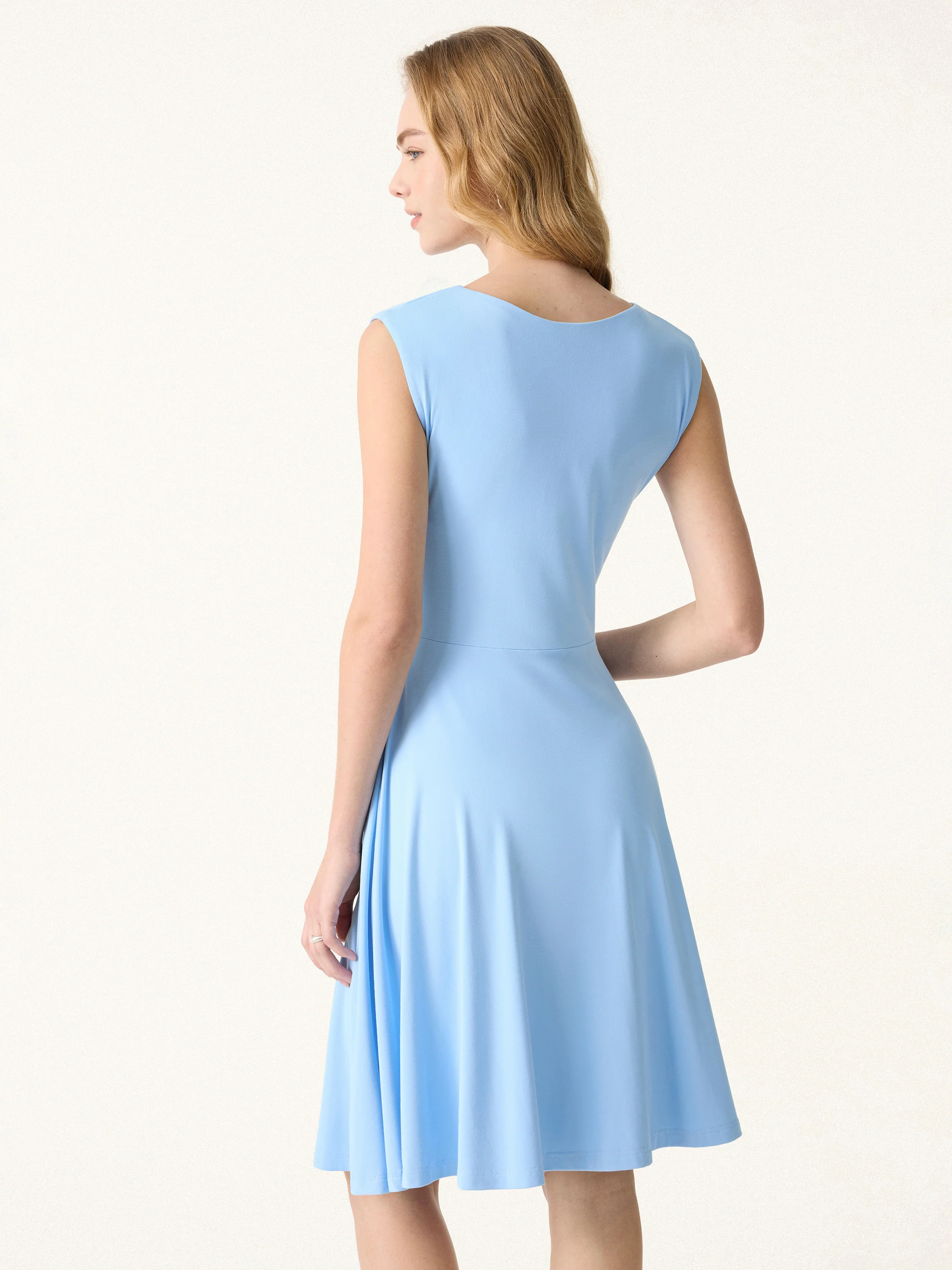 SkinKiss Boatneck Wide Shoulder Bra Dress with Pockets - Image 4