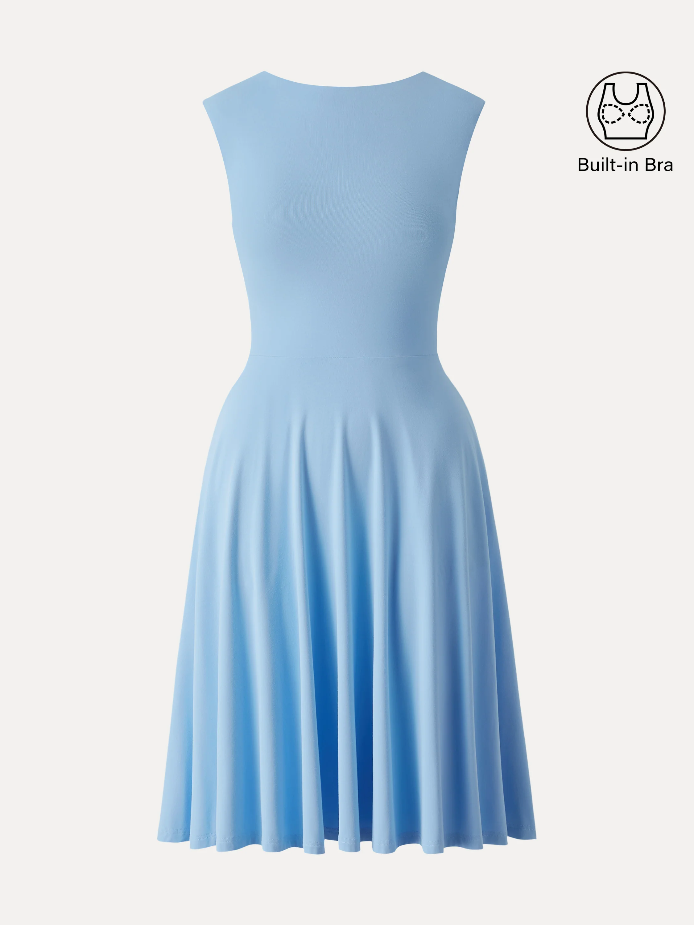 SkinKiss Boatneck Wide Shoulder Bra Dress with Pockets - Image 7