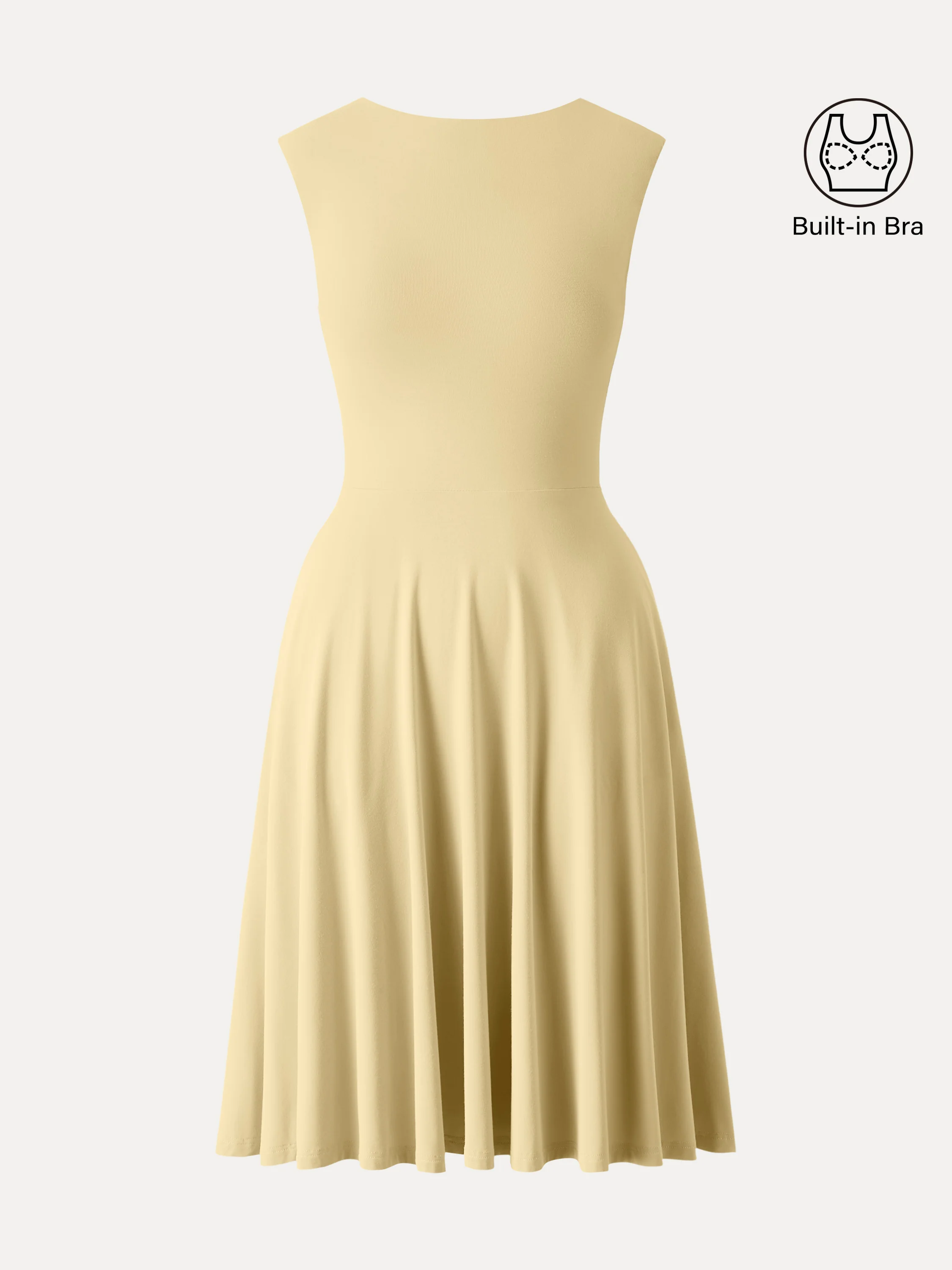 SkinKiss Boatneck Wide Shoulder Bra Dress with Pockets - Image 8