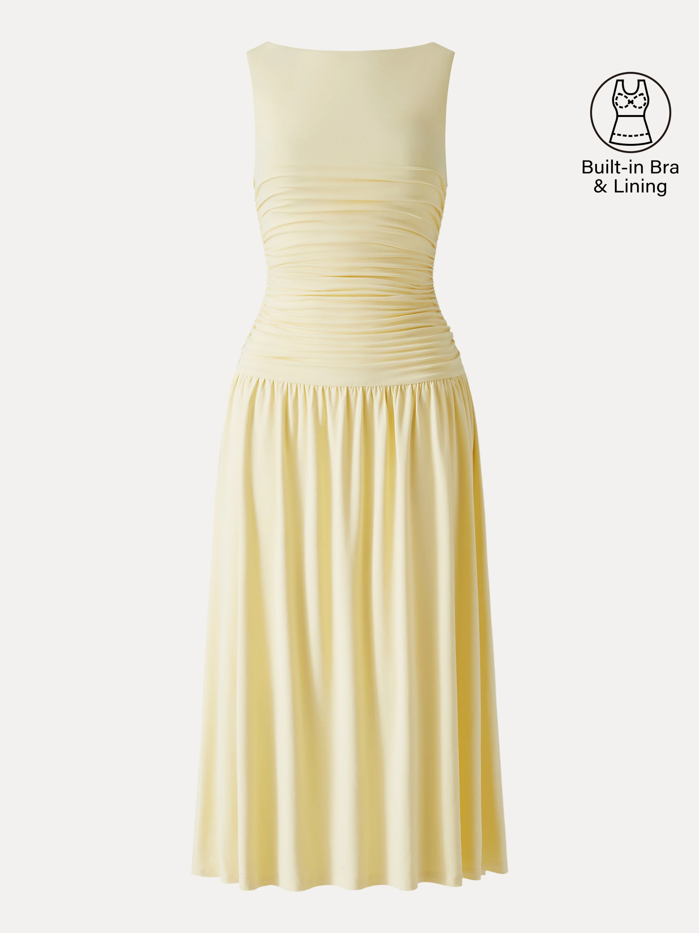 SkinKiss Cooling Boatneck Ruched Midi Bra Dress - Image 7