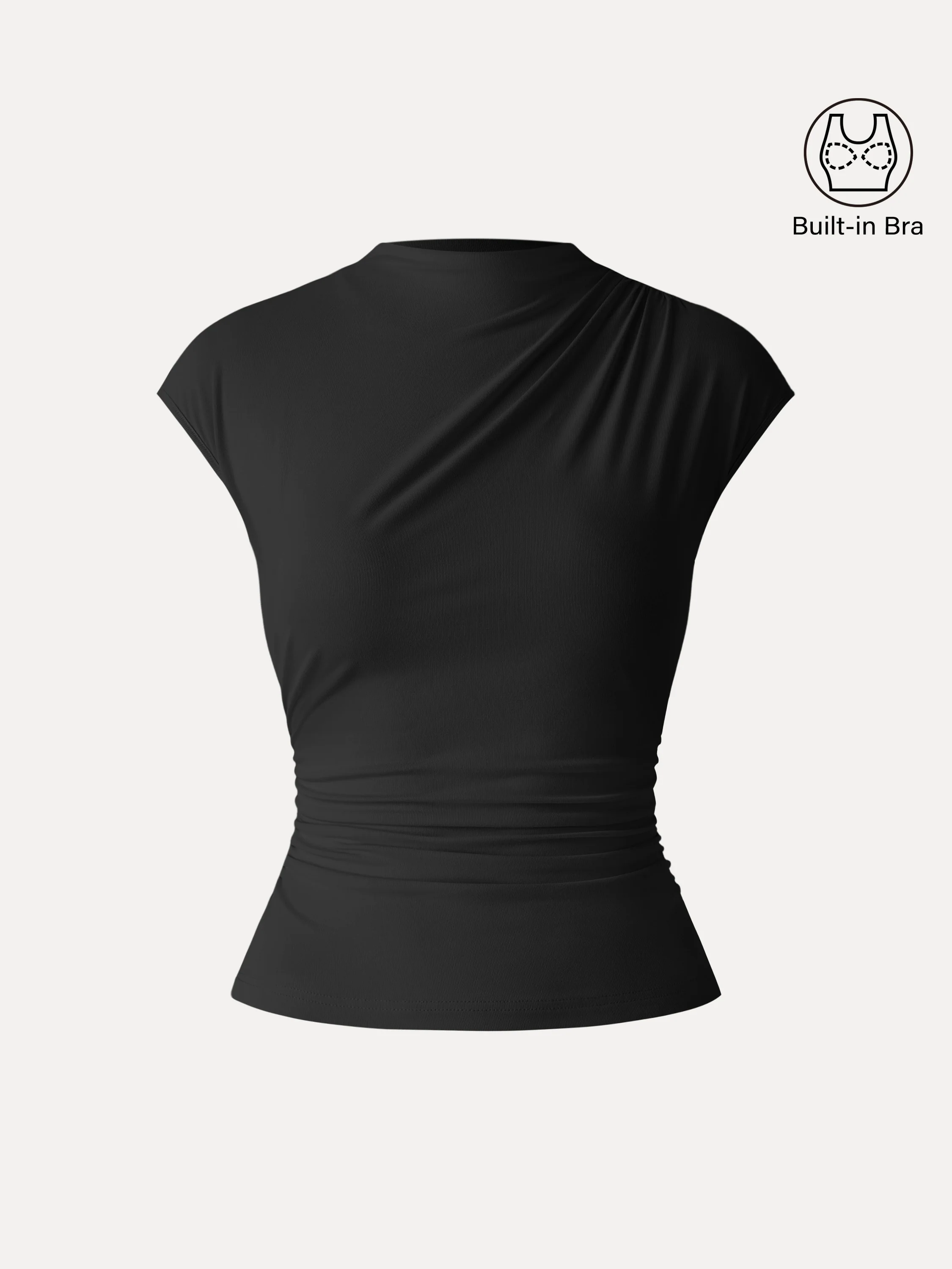 SkinKiss Mockneck Ruched Cropped Bra Top - Image 14