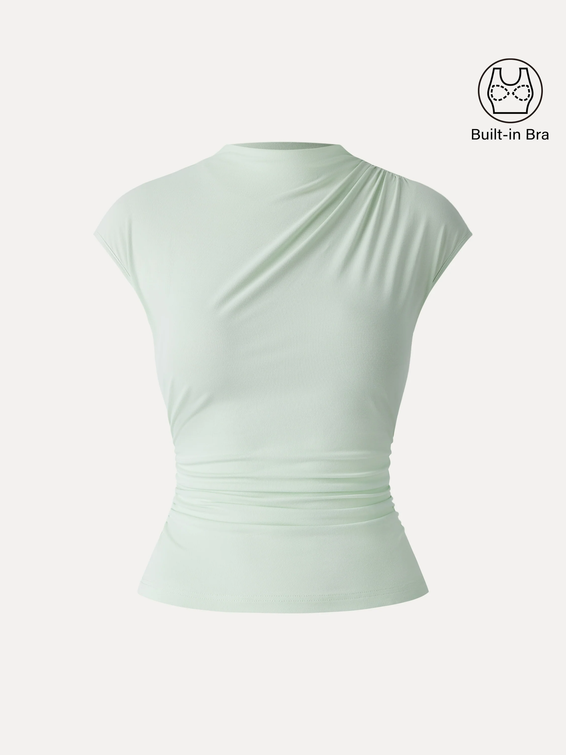 SkinKiss Mockneck Ruched Cropped Bra Top - Image 7
