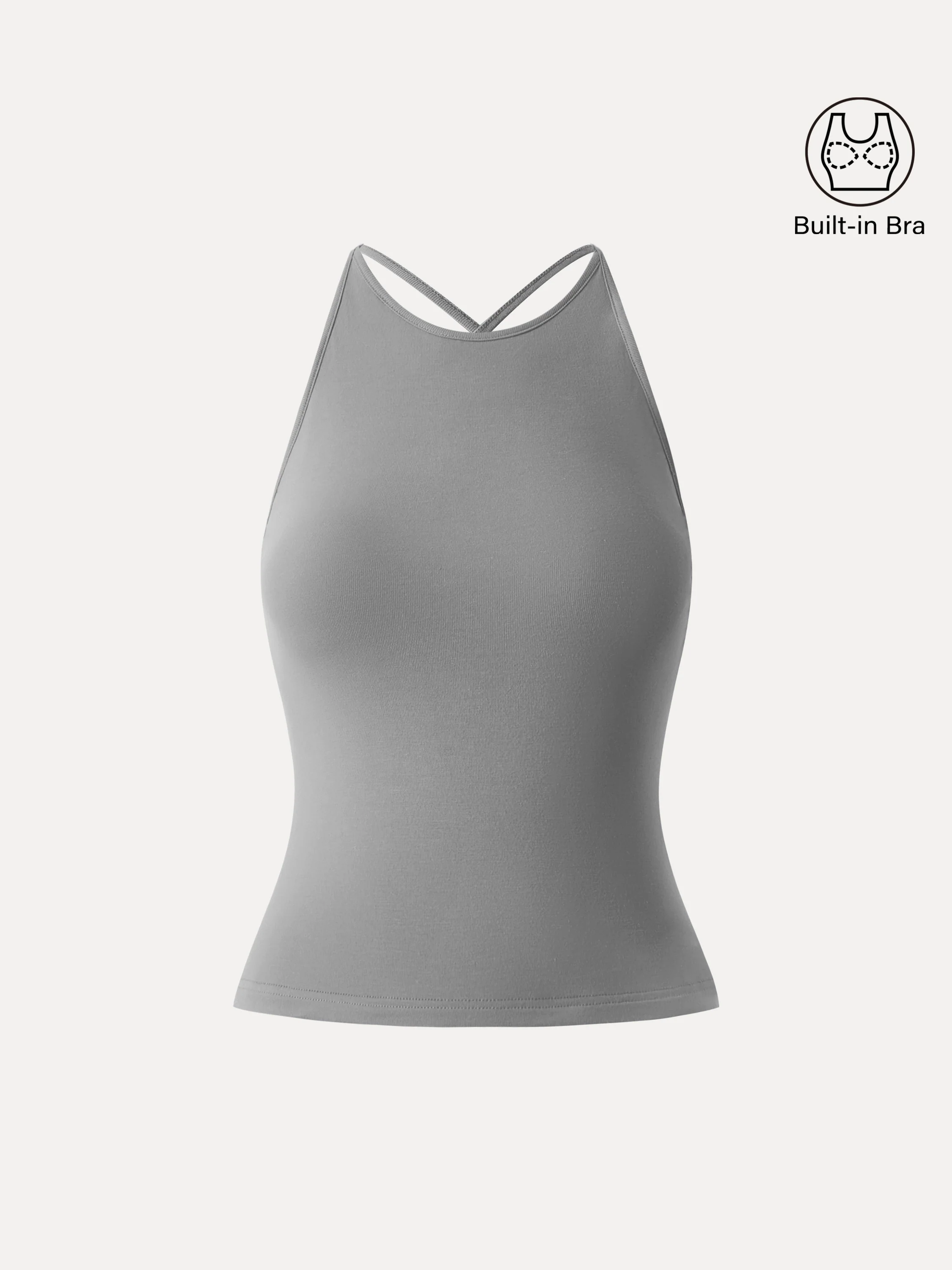 SkinKiss Round Neck Cross-Back Bandless Bra Top - Image 12