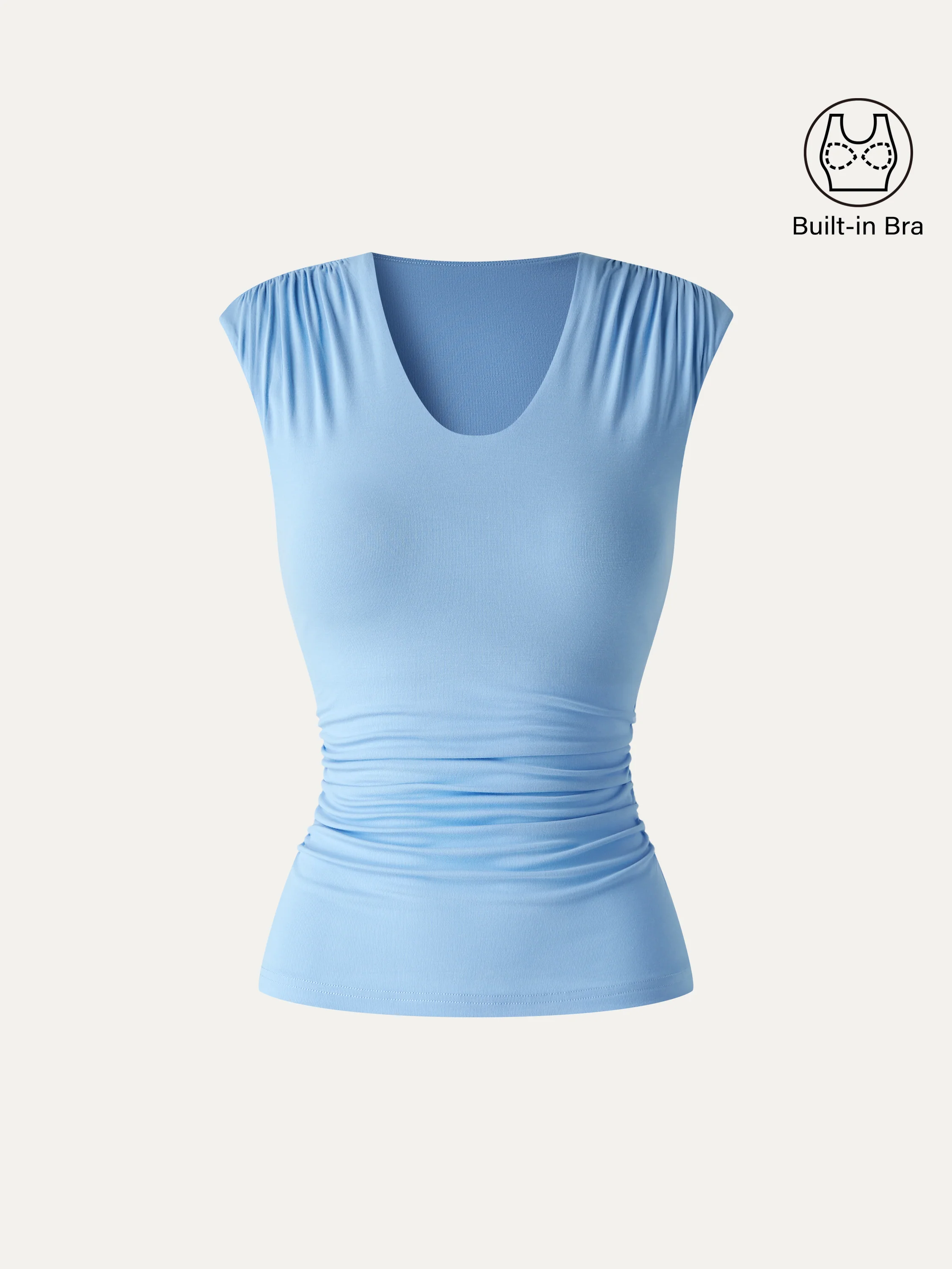 SkinKiss Scoop Neck Gathered Bra Top - Image 7