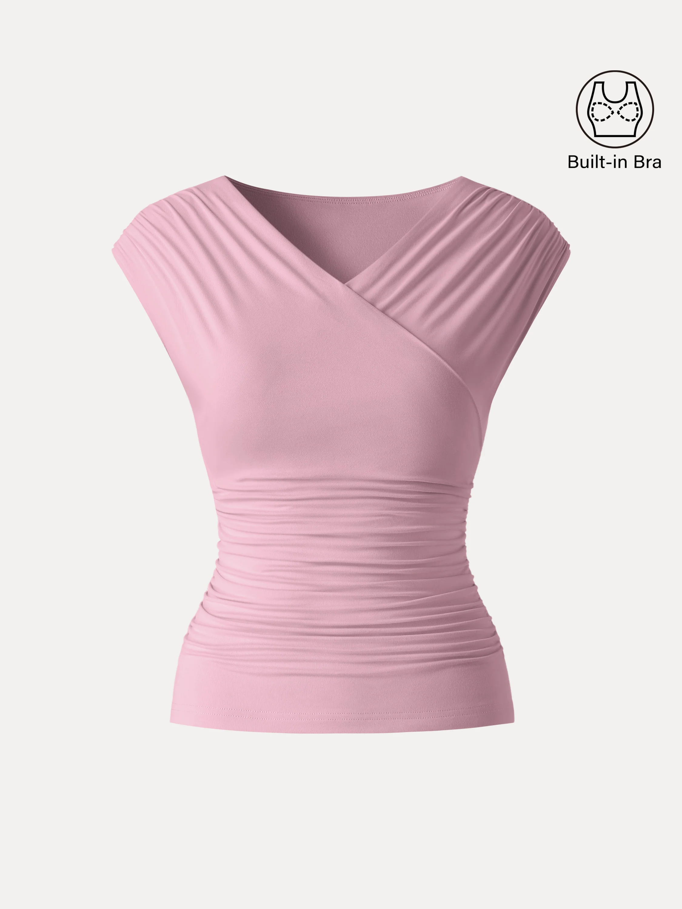 SkinKiss Surplice V-Neck Ruching Bra Top - Image 15