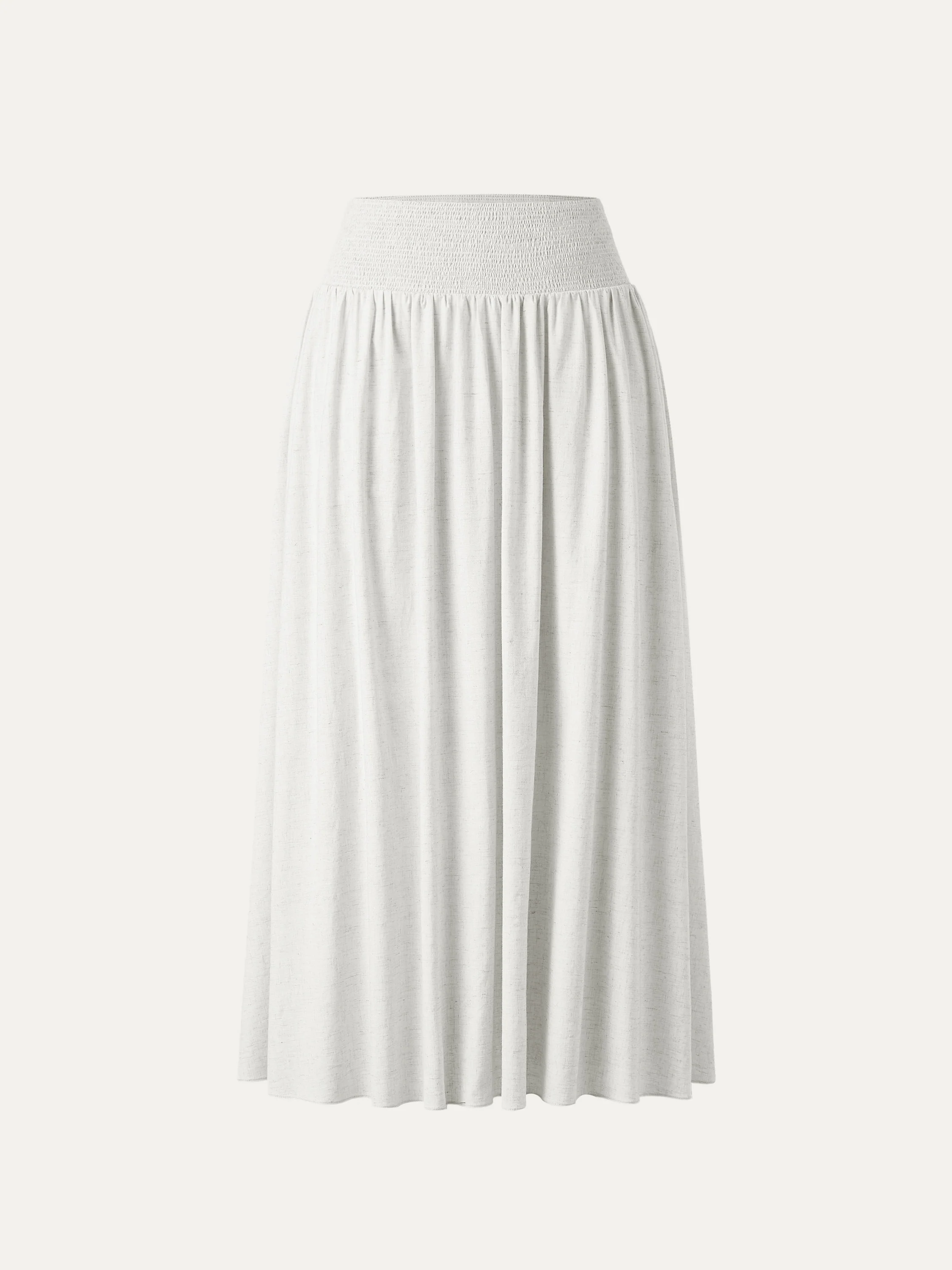 European Linen Smocked Waist Skirt with Pockets - Image 8