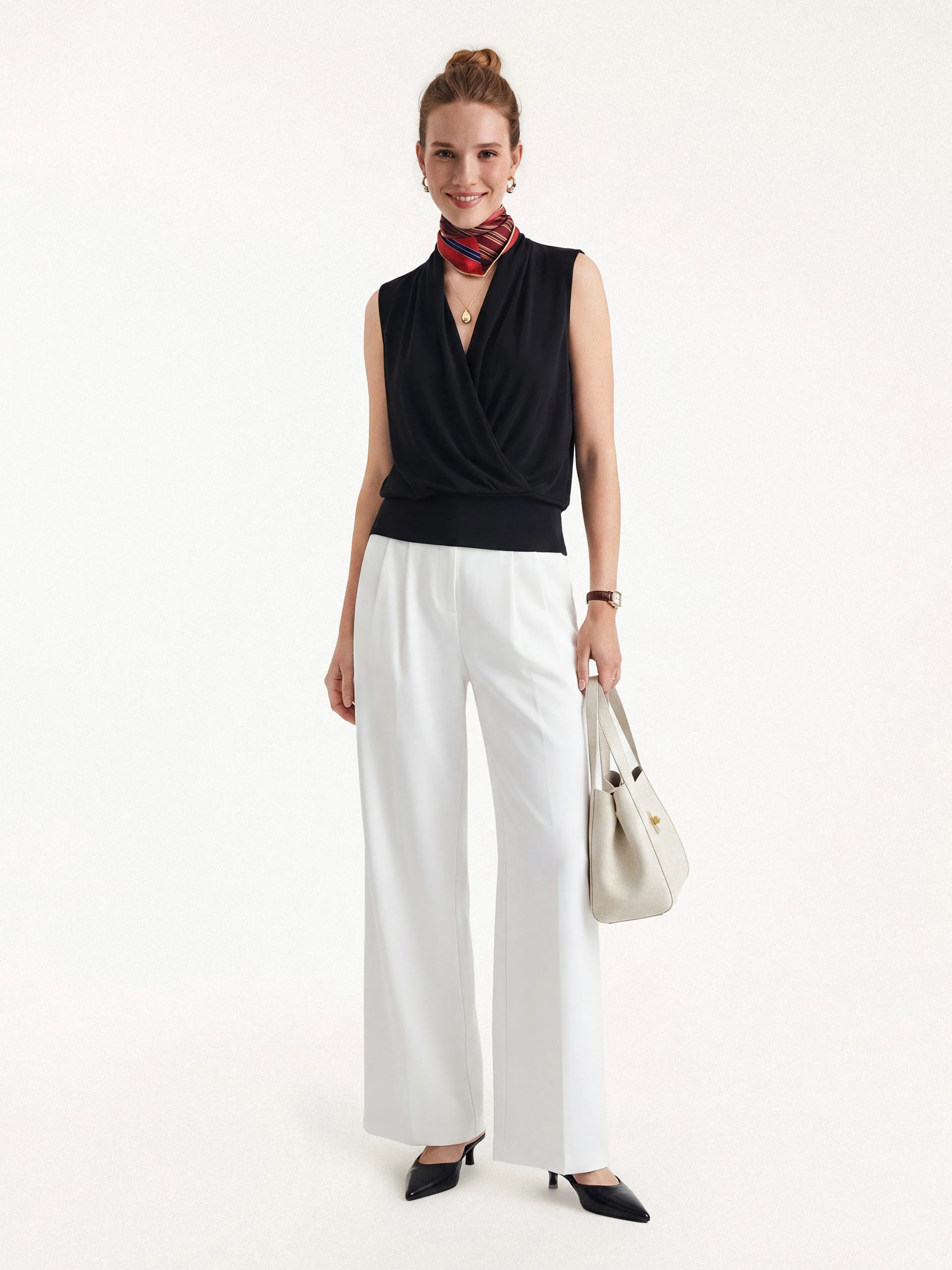 Matte Smooth Smooth Surplice Sleeveless Top - Image 16