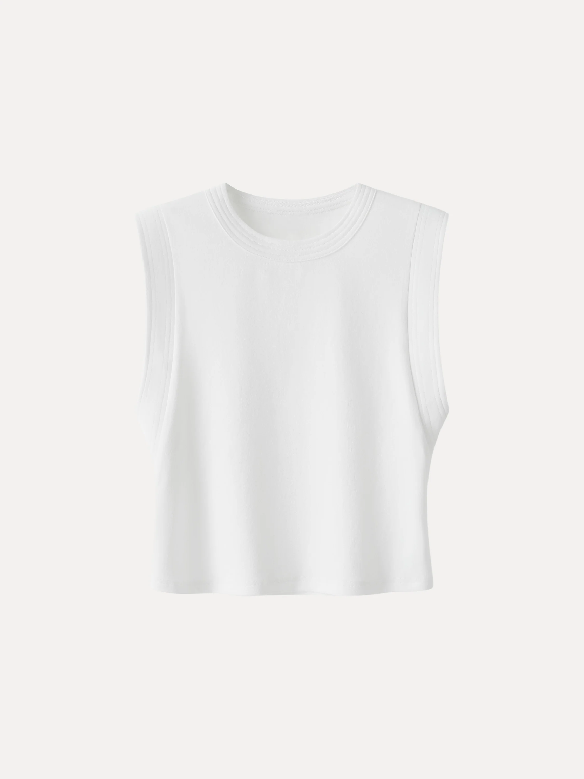 Soft Cotton Lyocell Cropped Wide Shoulder Tank - Image 6