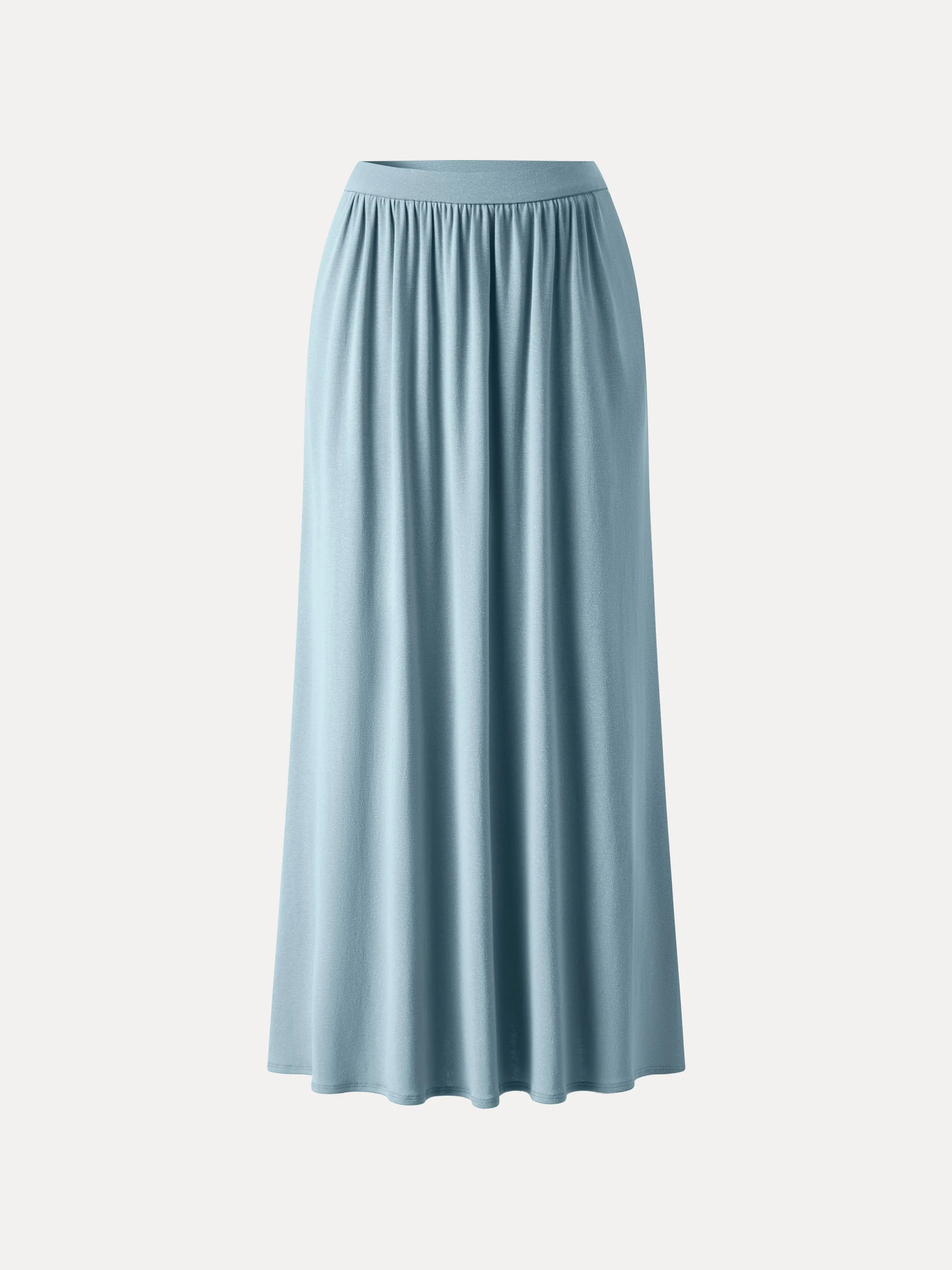 Soft Linen Knit Gathered A-Line Maxi Skirt with Pockets - Image 9