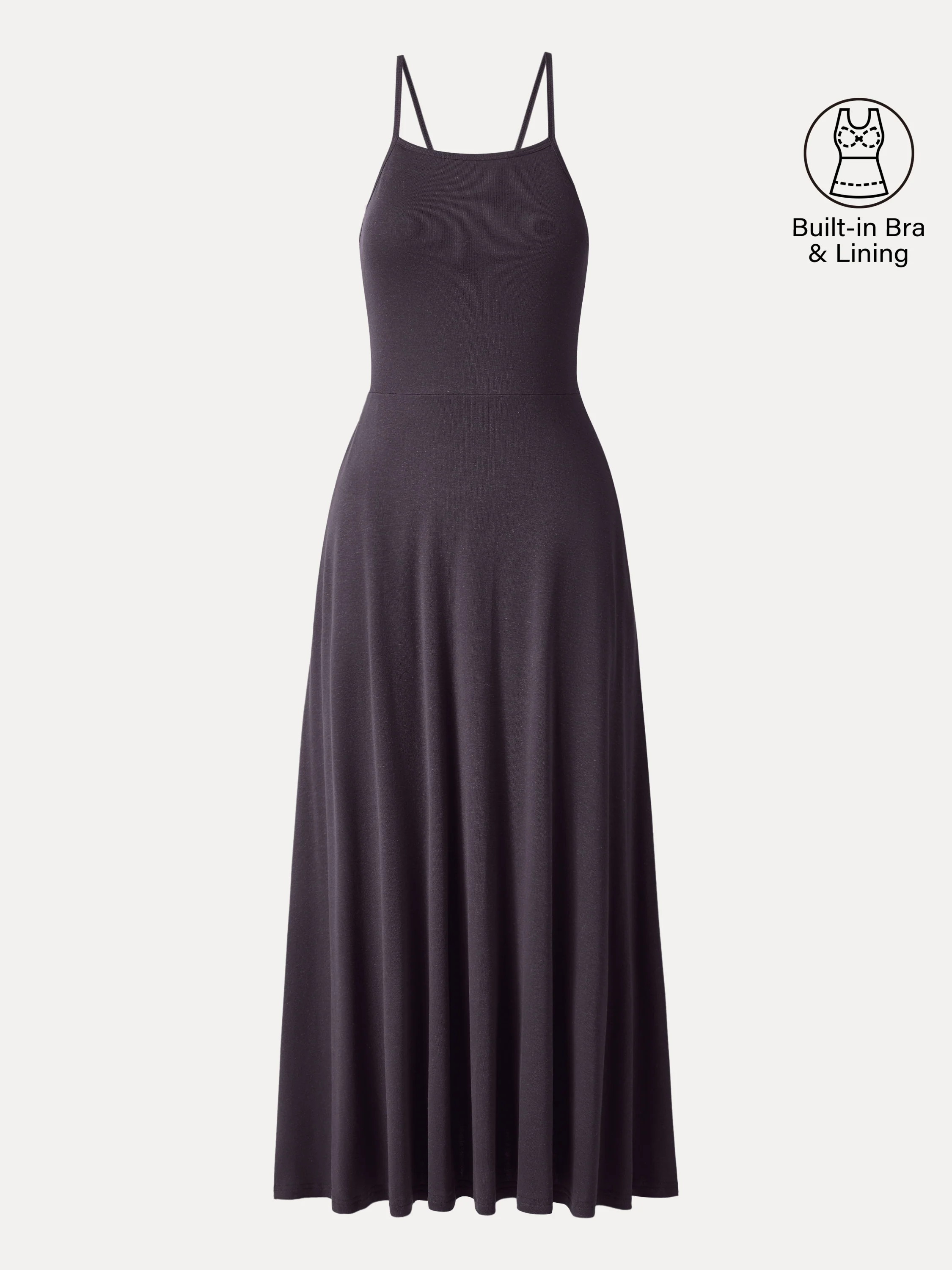 Soft Linen Knit Spaghetti Midi Bra Dress - Image 9