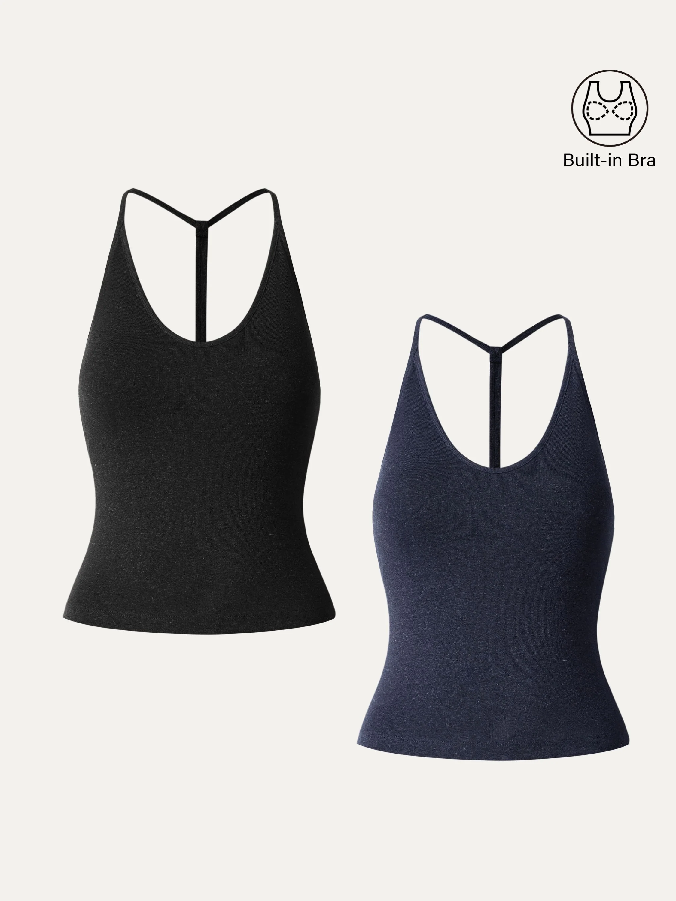Soft Linen Luxe V-neck T-back Airy Bra Tank - Image 11