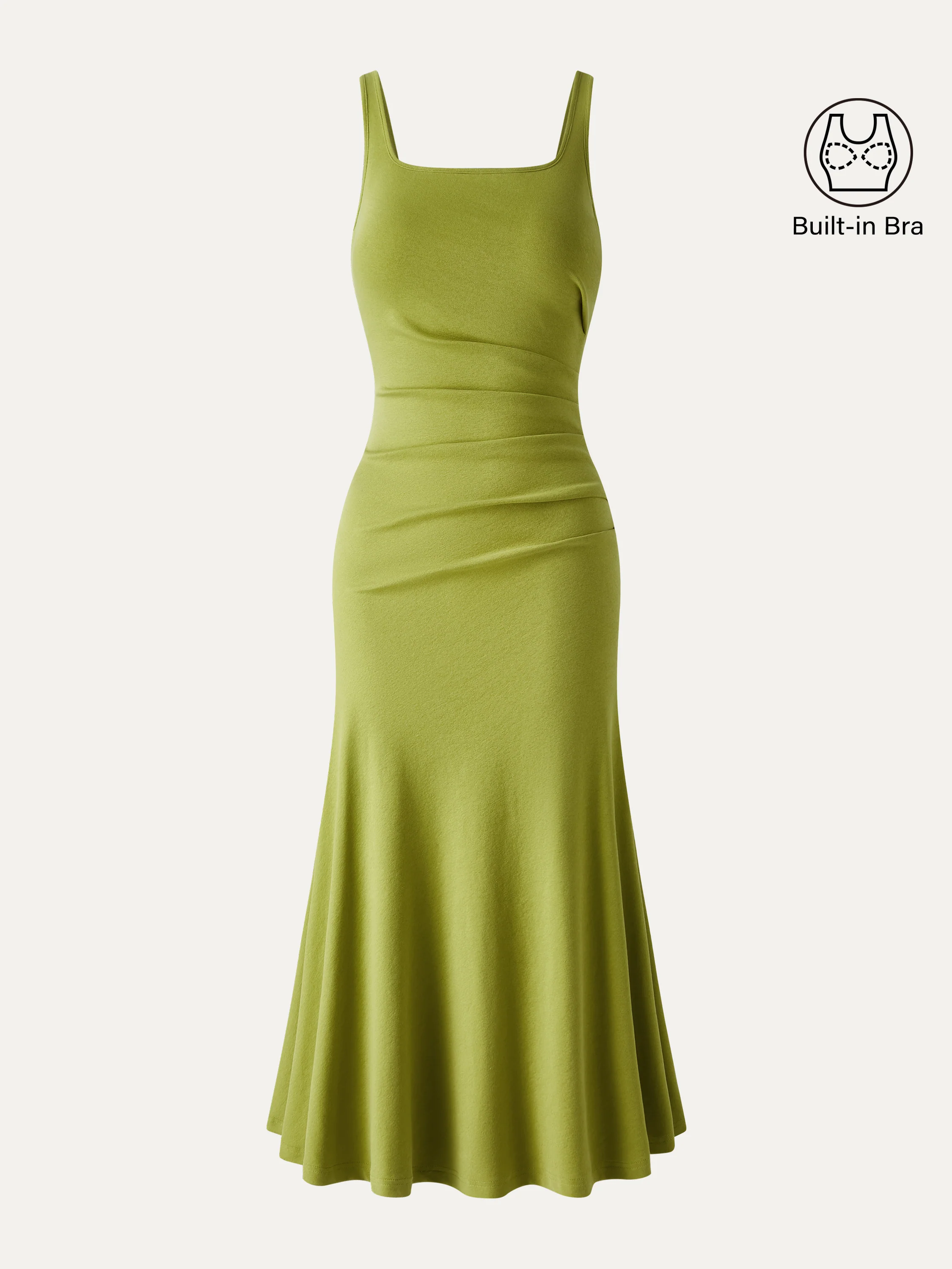 Square Neck Tucked Open Back Bra Dress - Image 6