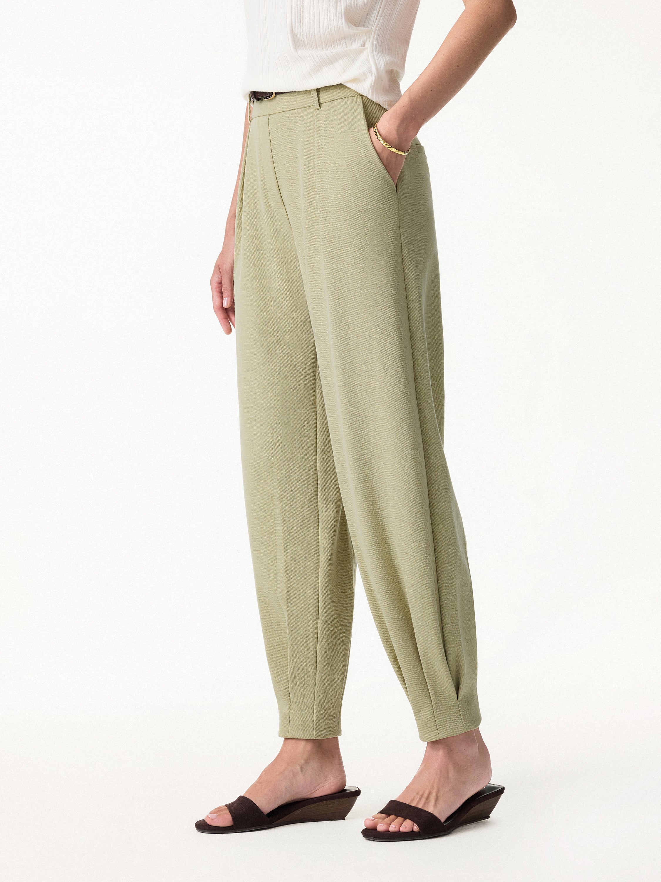 Stretch Linen-Like Wrinkle-Resistant Tapered Pant - Image 3