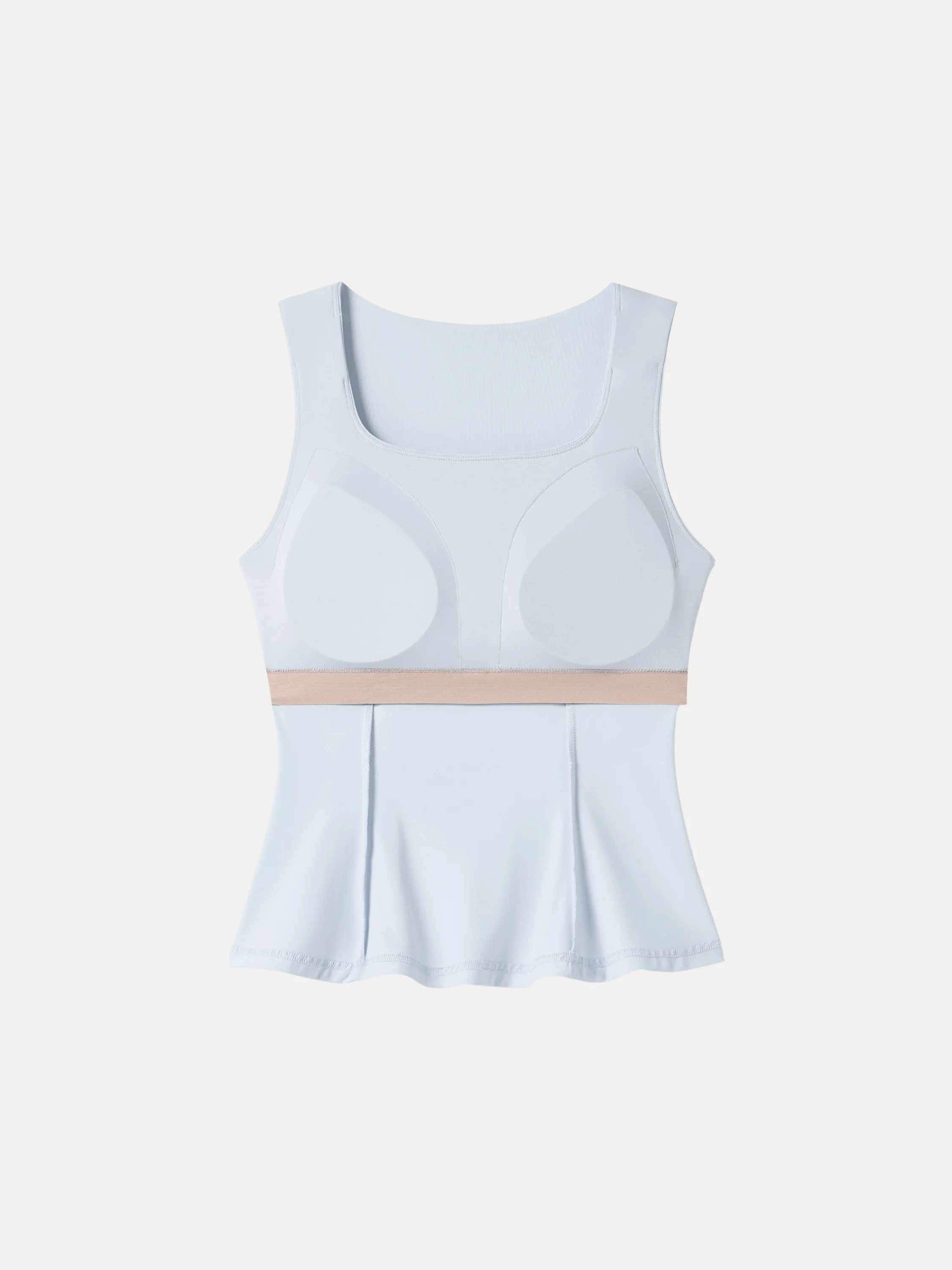 Stretch Ponte Square Neck Peplum Bra Top - Image 6