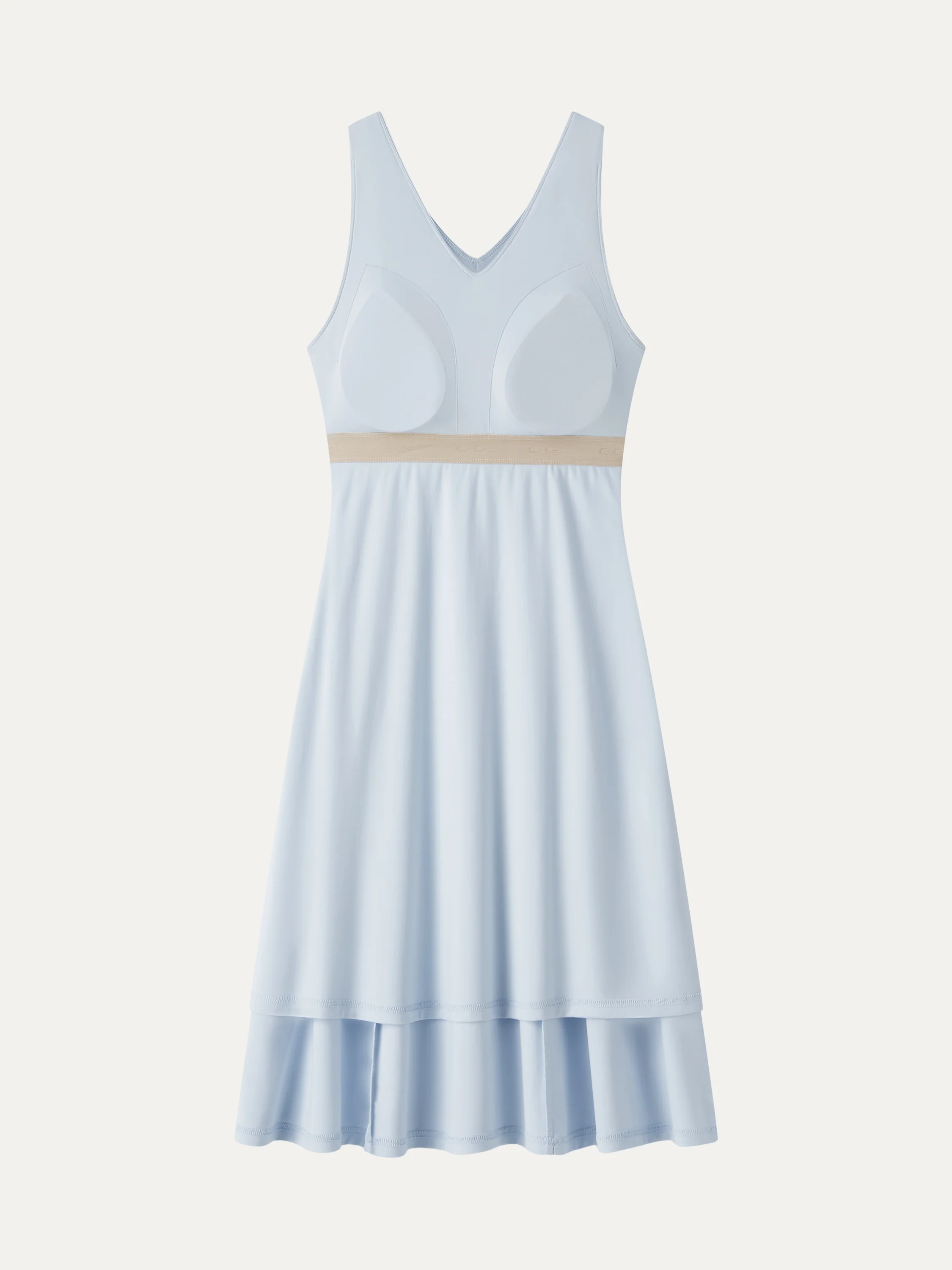 Stretch Ponte V-Neck A-Line Midi Bra Dress - Image 5