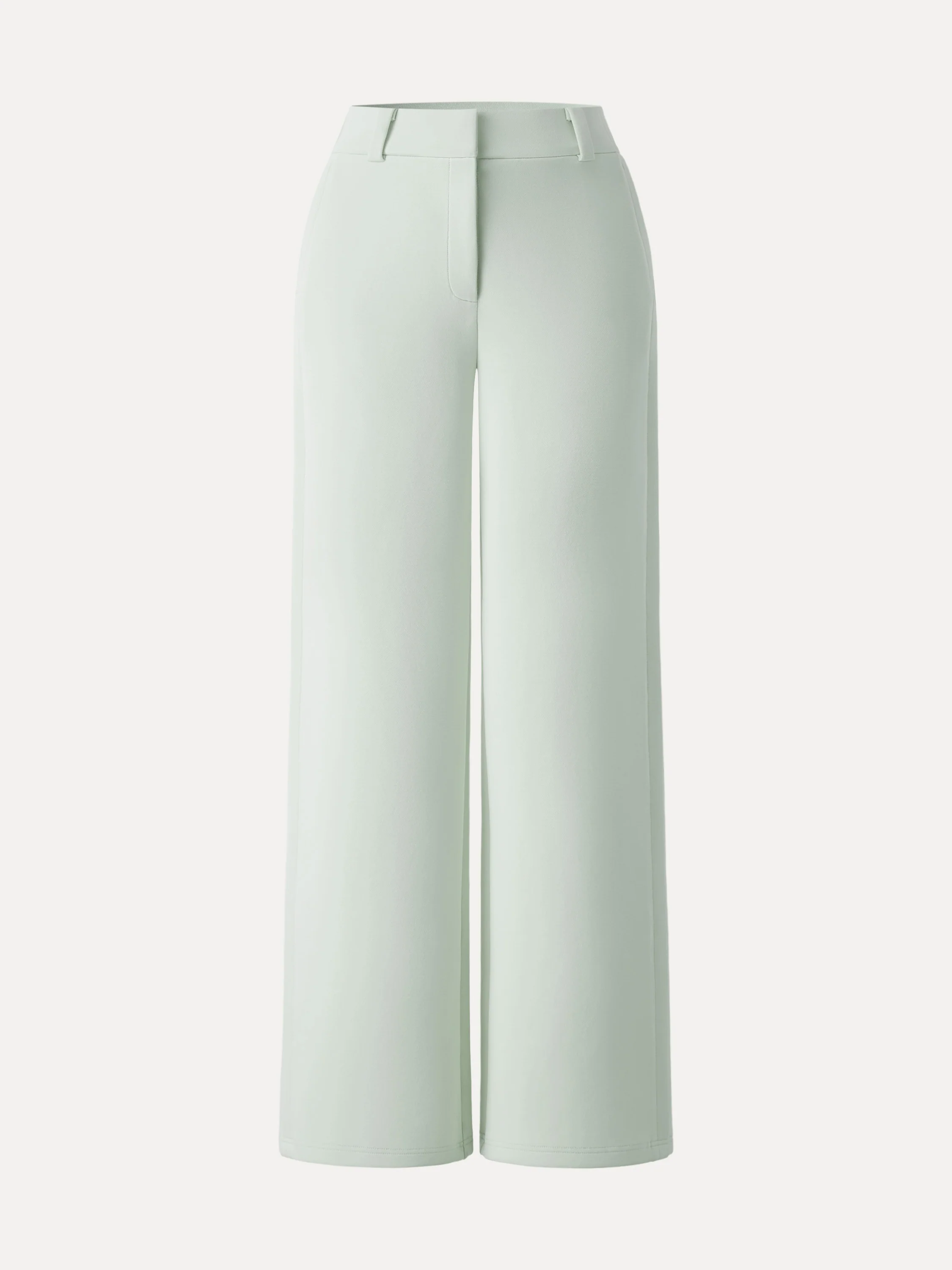 Stretchy Mid Rise Fly-Front Wide Leg Trouser - Image 9