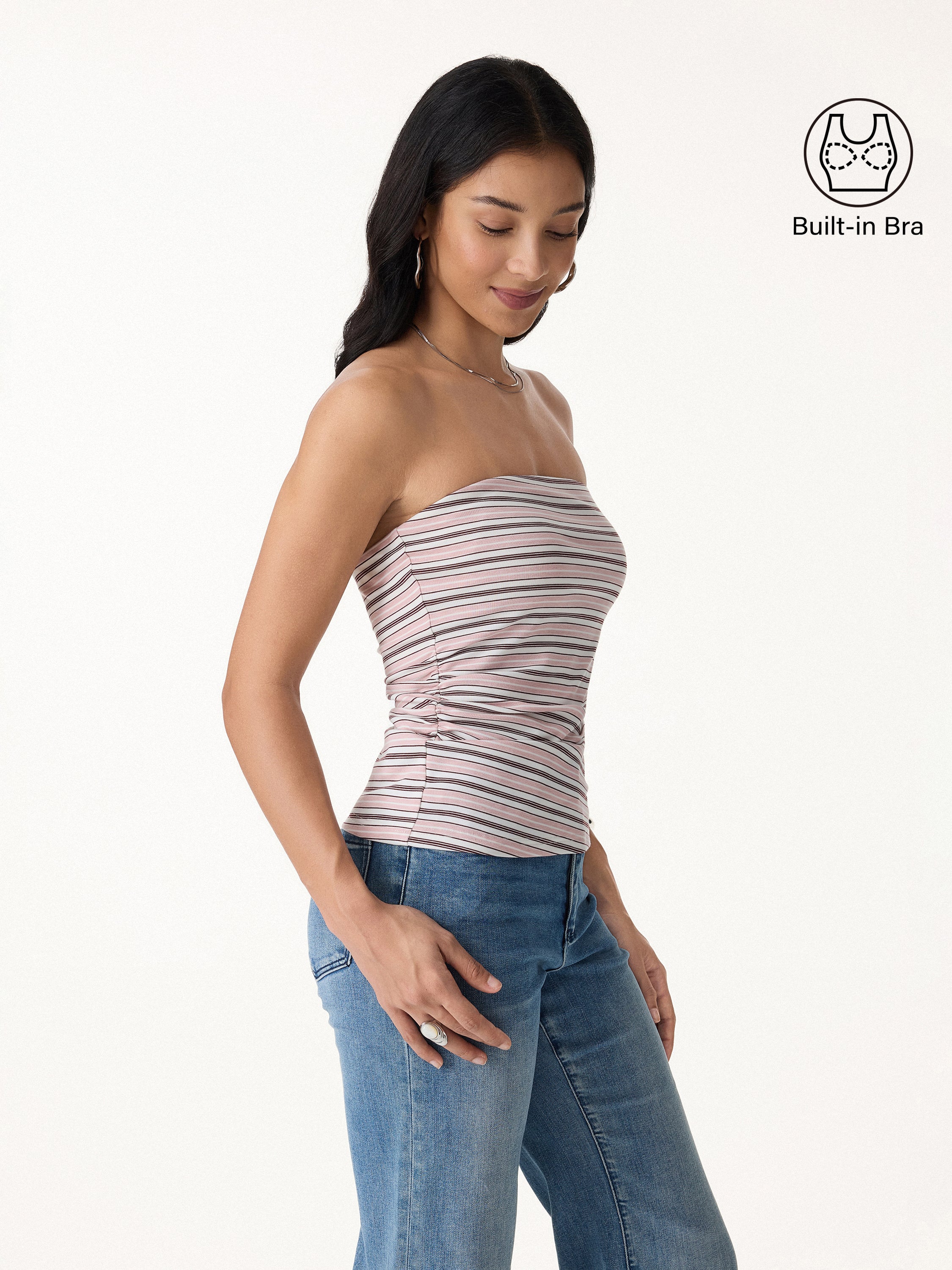 Striped Bra Tube Top - Image 4