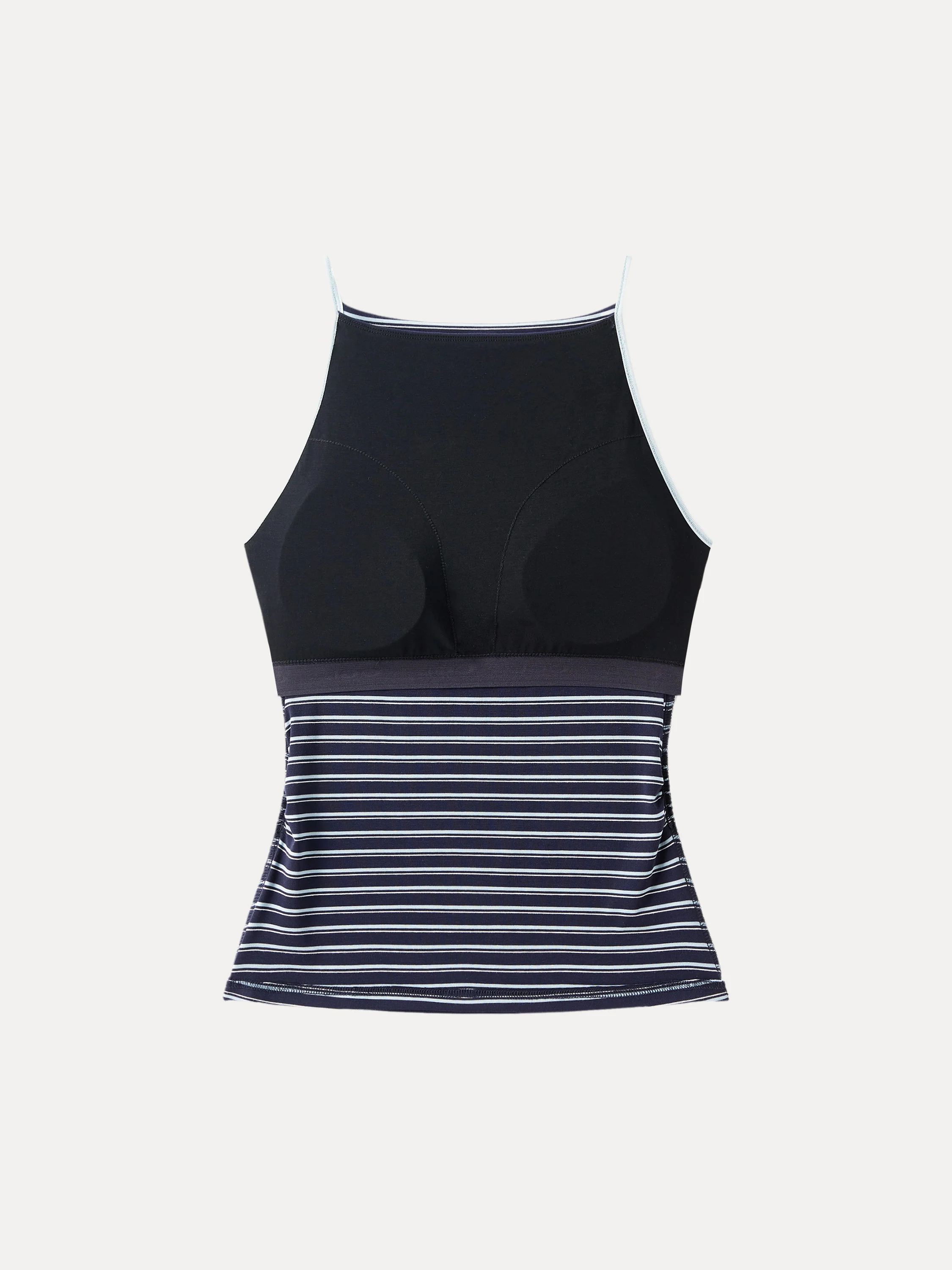 Striped Side Ruched Spaghetti New Airy Bra Tank - Image 6