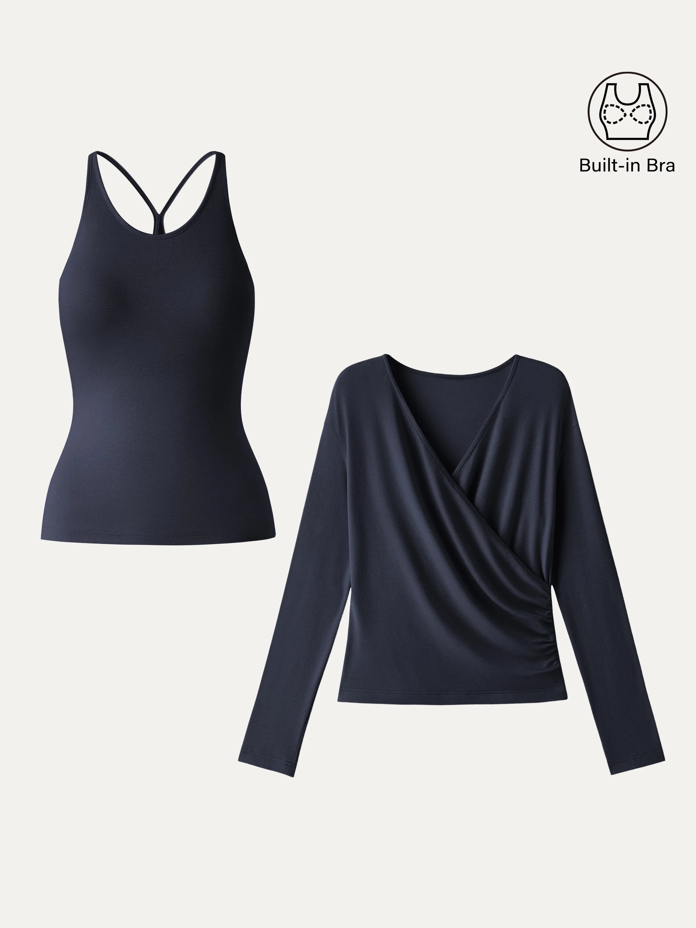 Two-Piece Set Cami with Surplice Ruched Top - Image 11