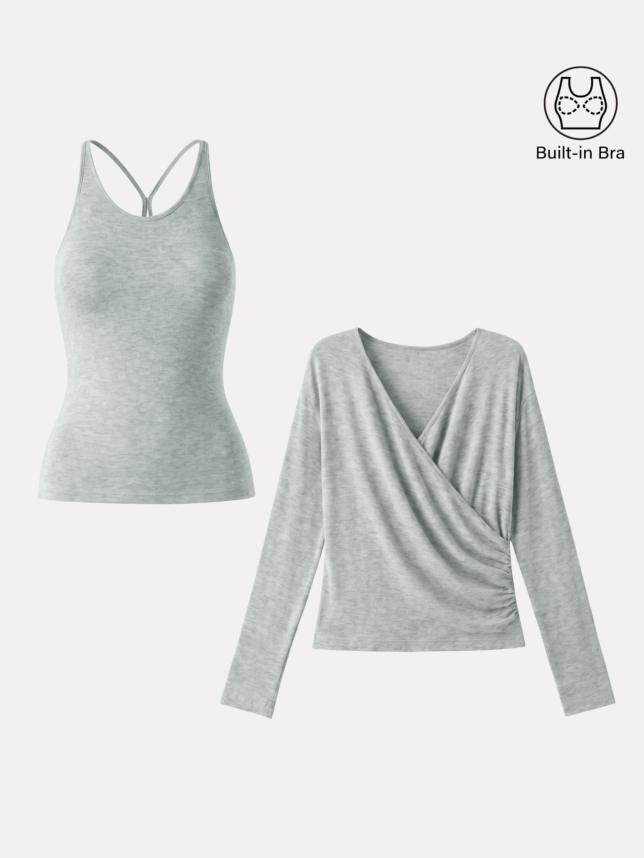 Two-Piece Set Cami with Surplice Ruched Top - Image 14