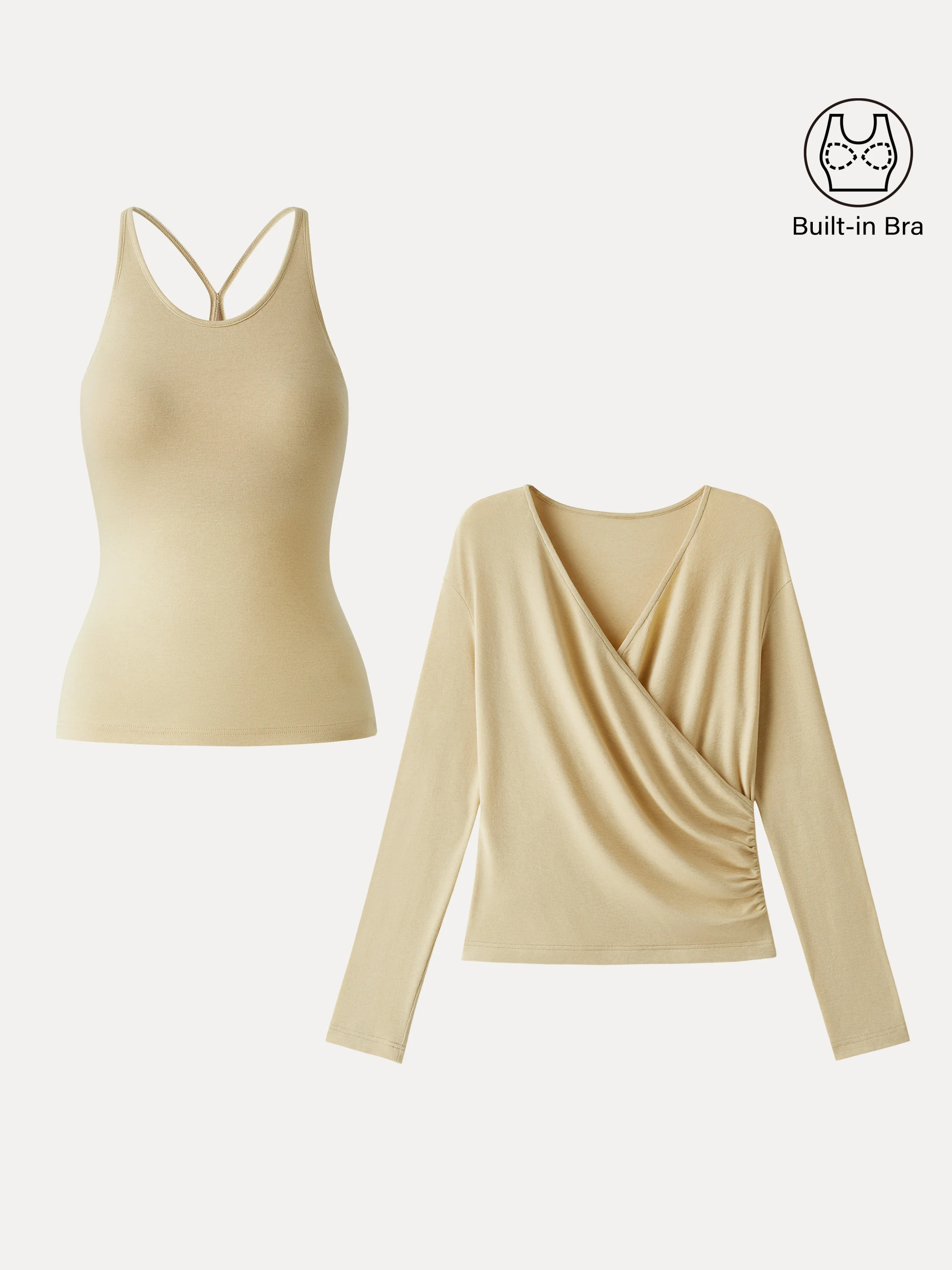 Two-Piece Set Cami with Surplice Ruched Top - Image 7