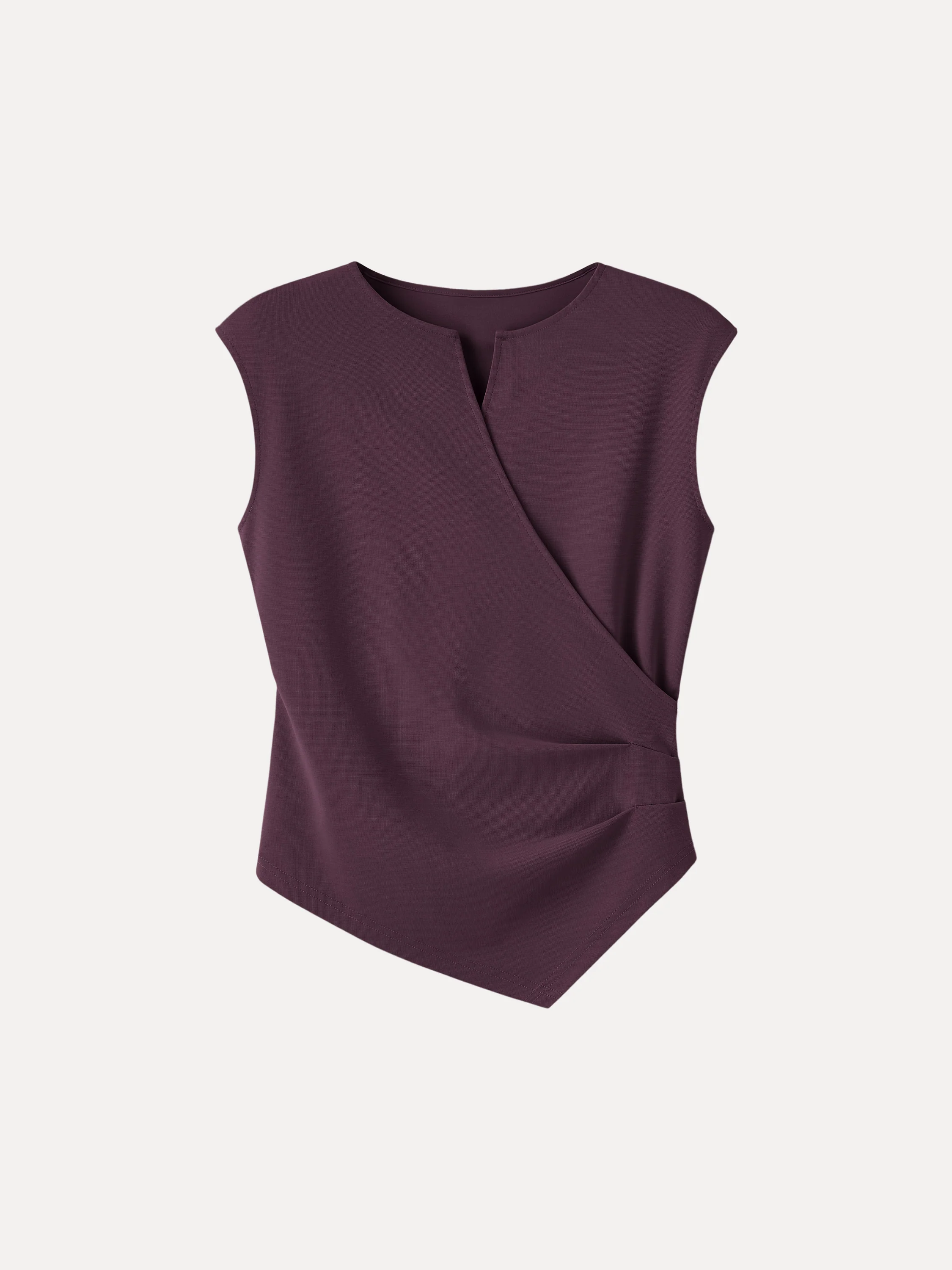 Surplice Wide Shoulder Tucked Angled Tank Top - Image 11